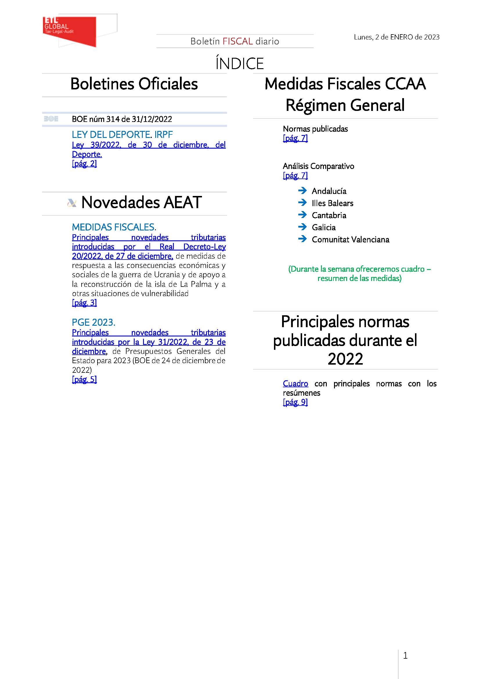 Boletín fiscal 02 01 2023