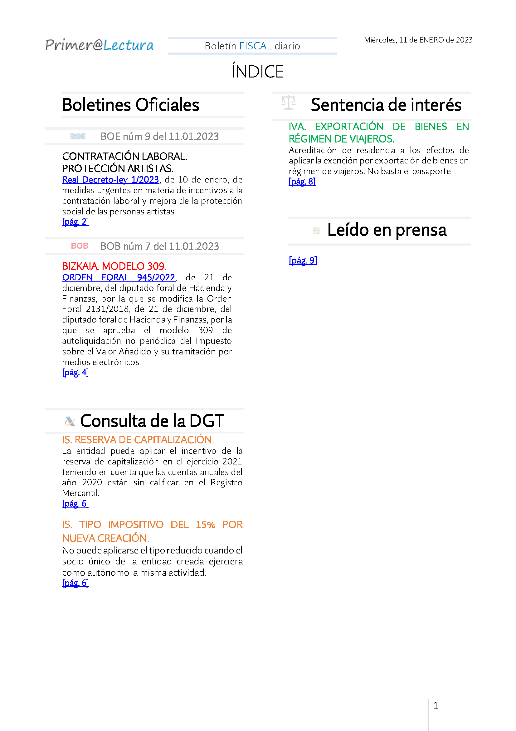 Boletín fiscal 11 01 2023