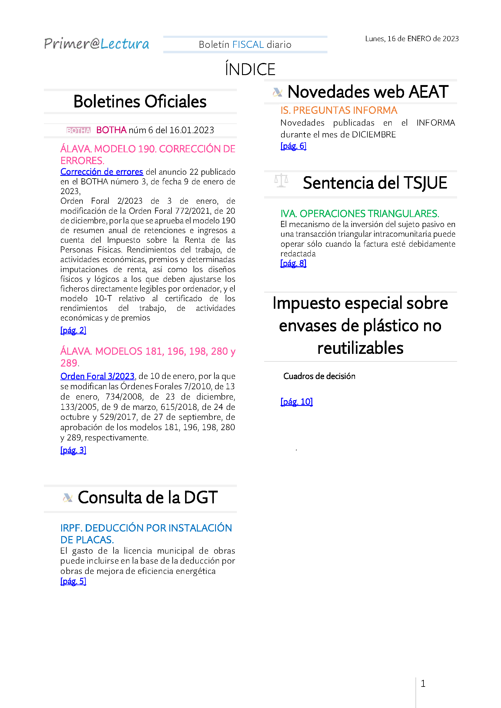 Boletín fiscal 16 01 2023