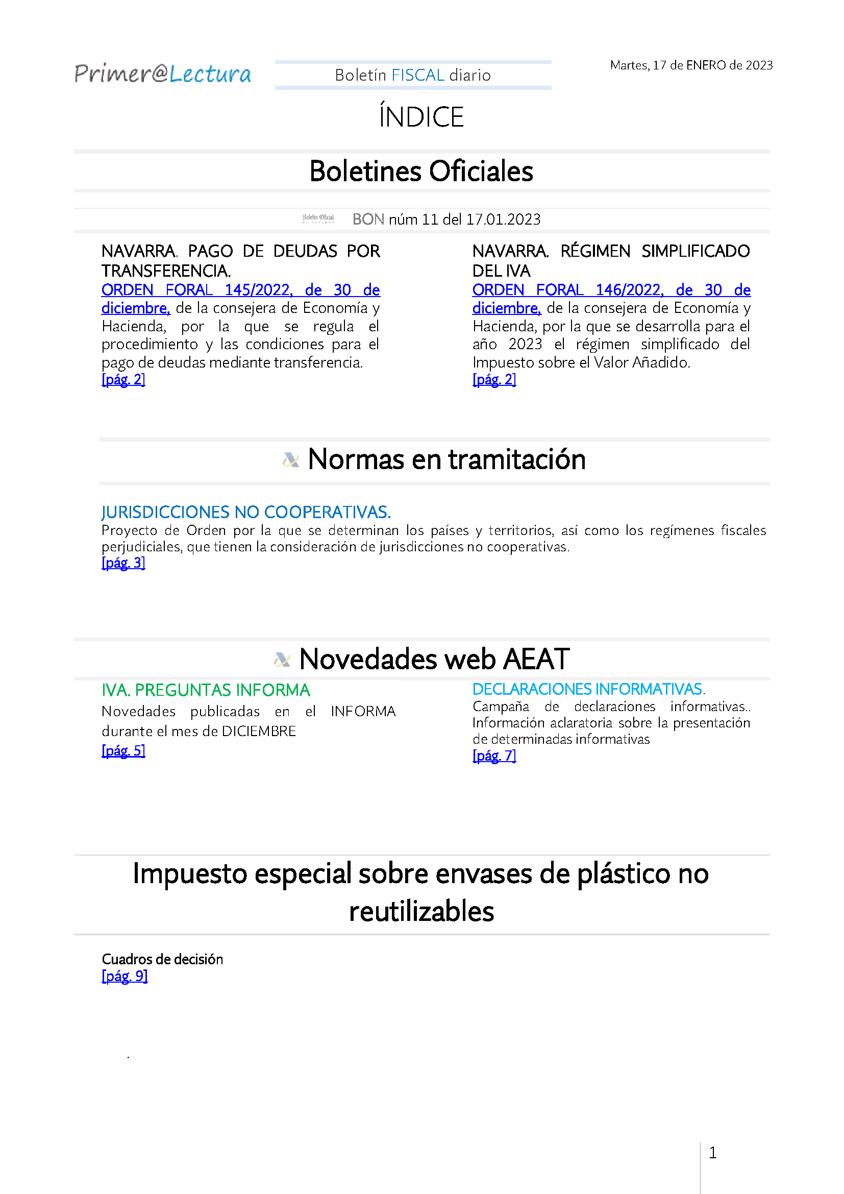 Boletín fiscal 17 01 2023