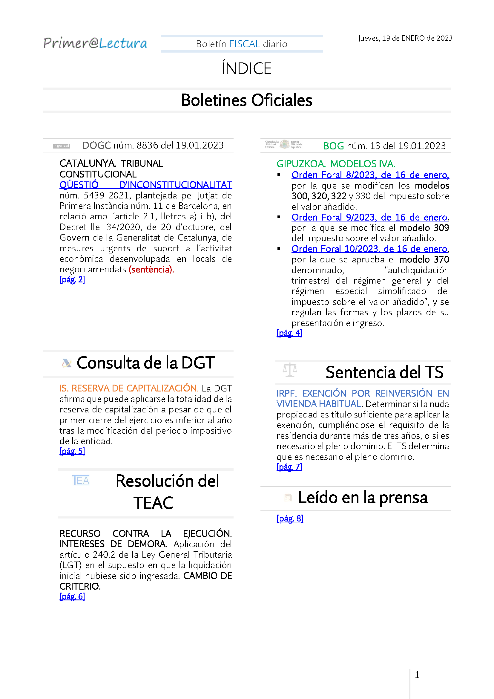 Boletín fiscal 19 01 2023