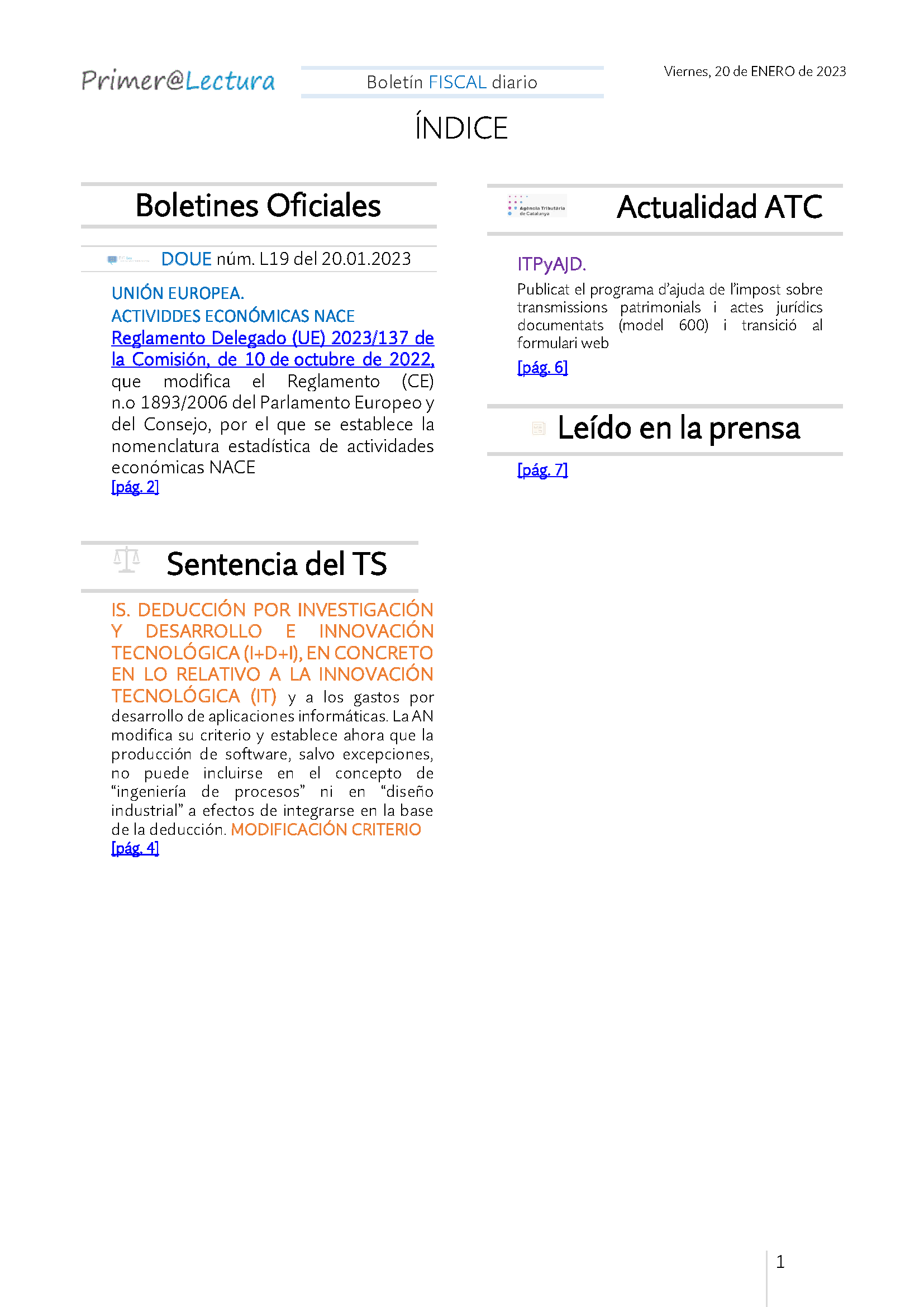 Boletín fiscal 20 01 2023