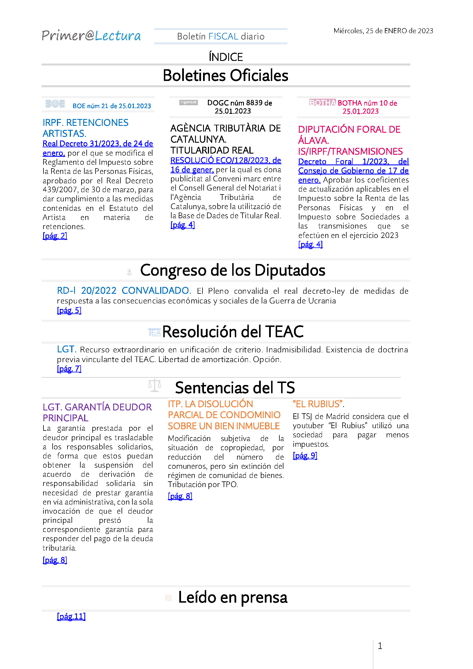 Boletín fiscal 25 01 2023