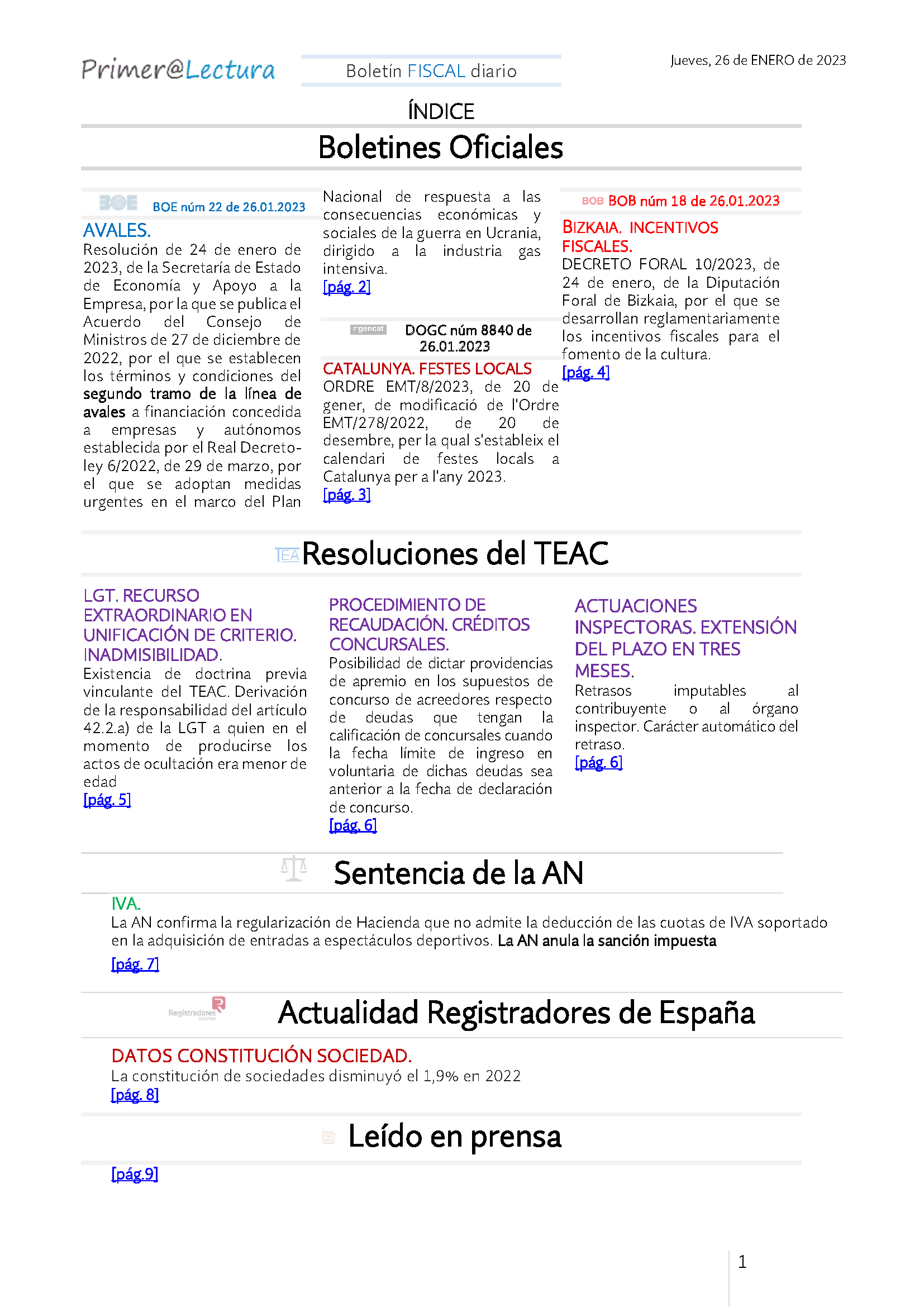 Boletín fiscal 26 01 2023