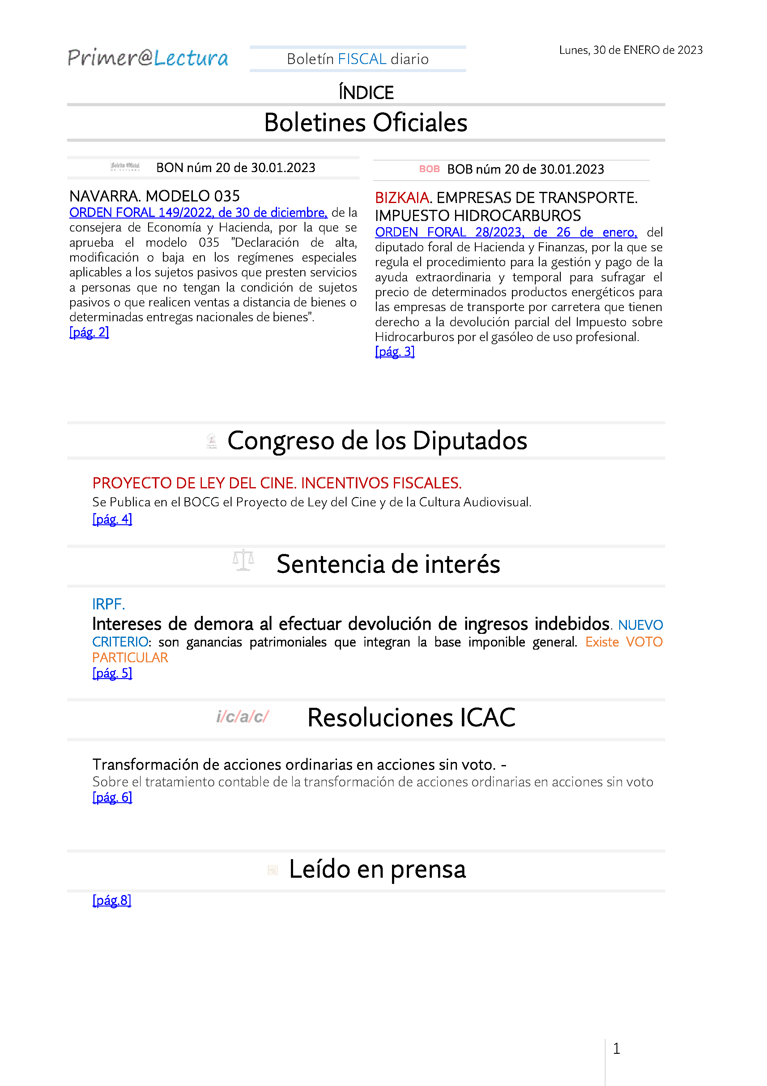 Boletín fiscal 30 01 2023
