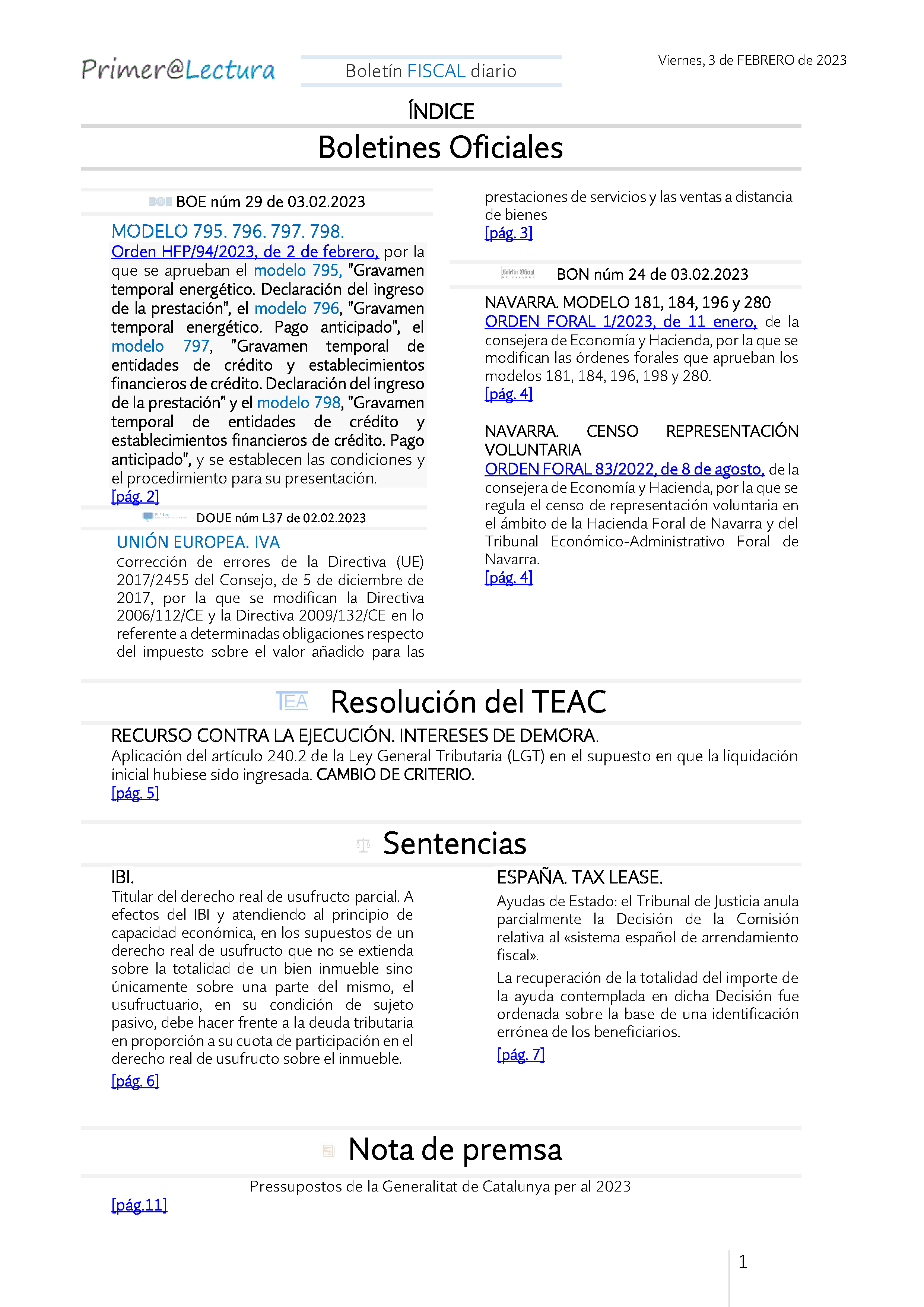 Boletín fiscal 03 02 2023
