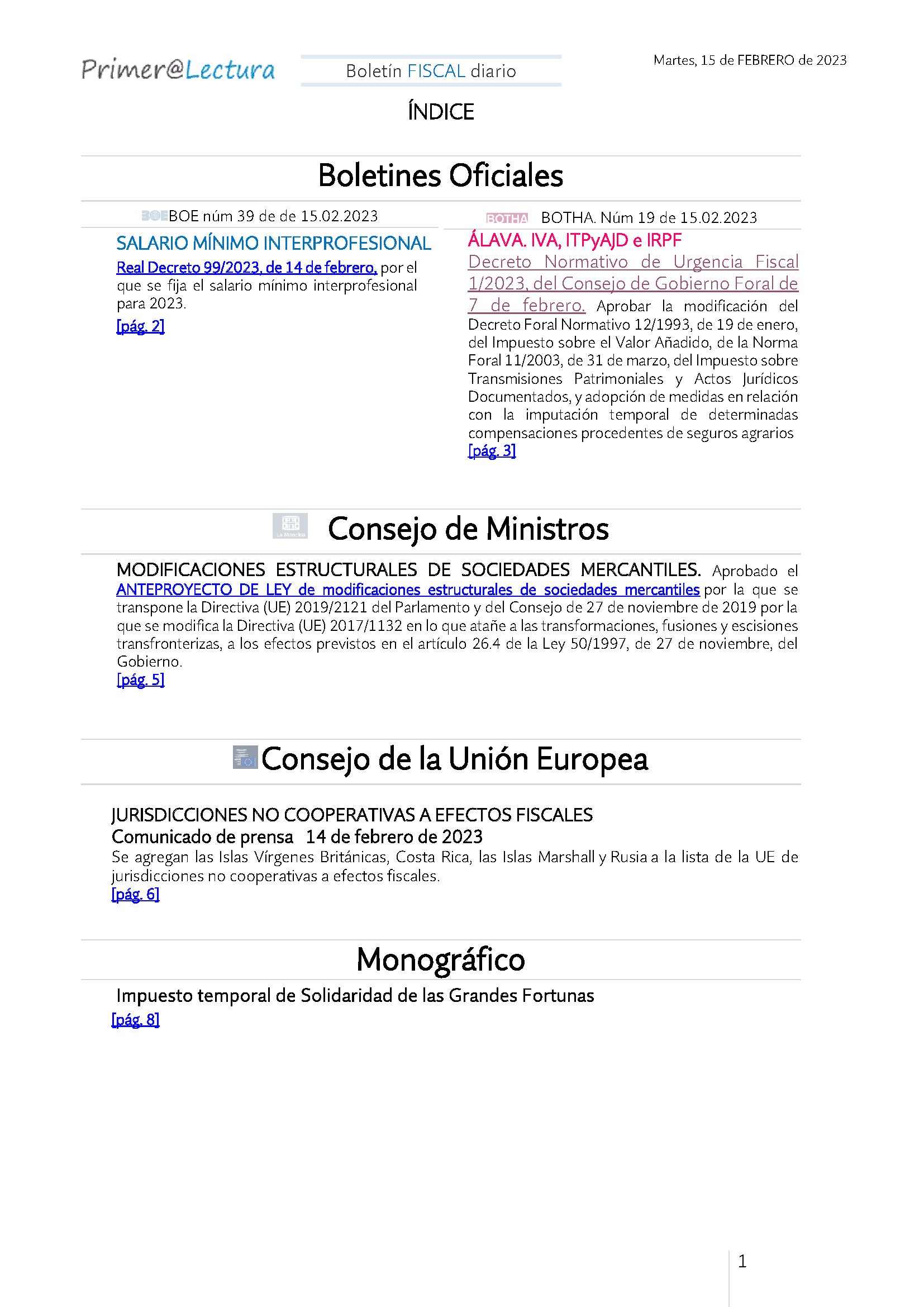 Boletín fiscal 15 02 2023