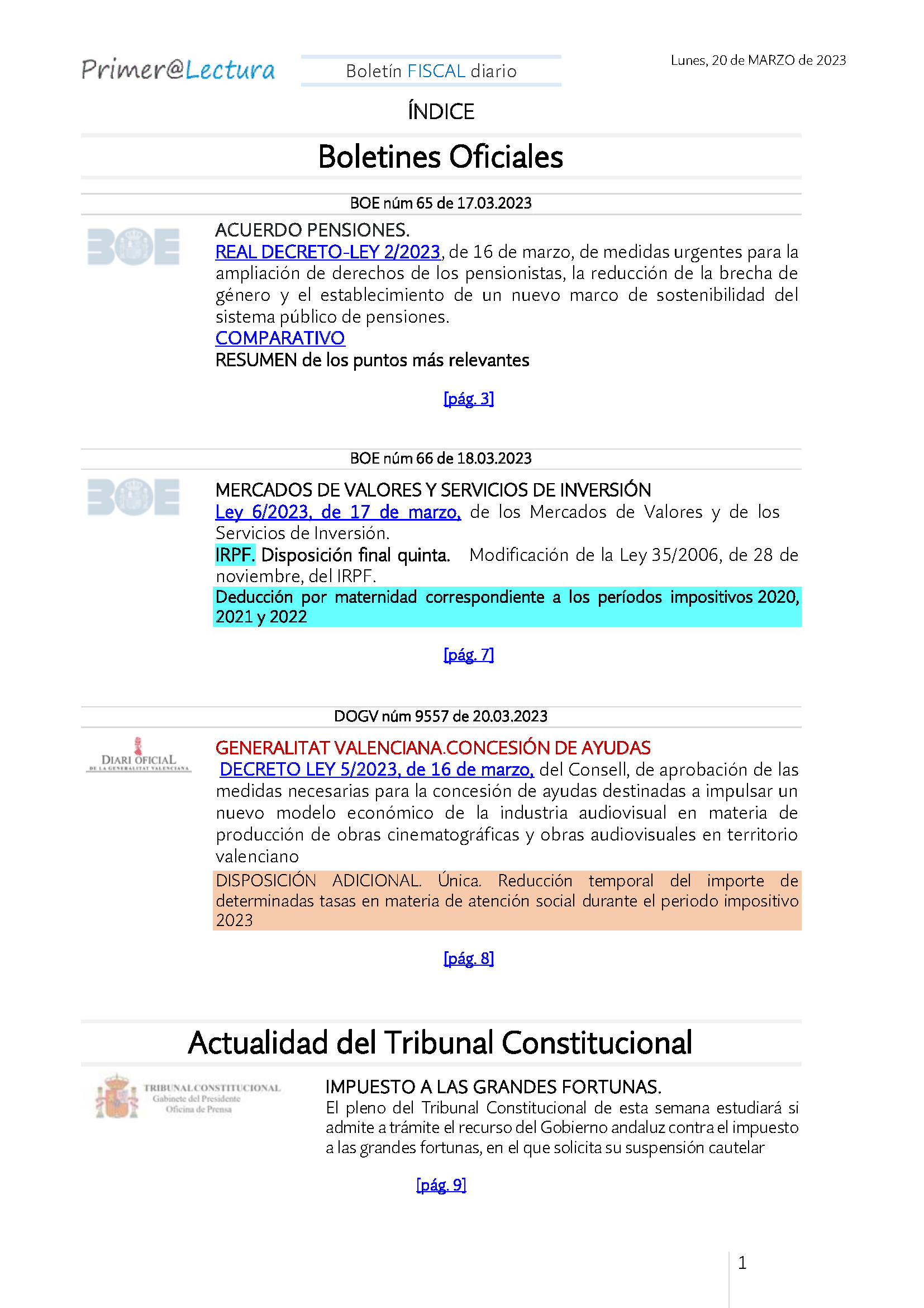 Boletín fiscal 20 03 2023