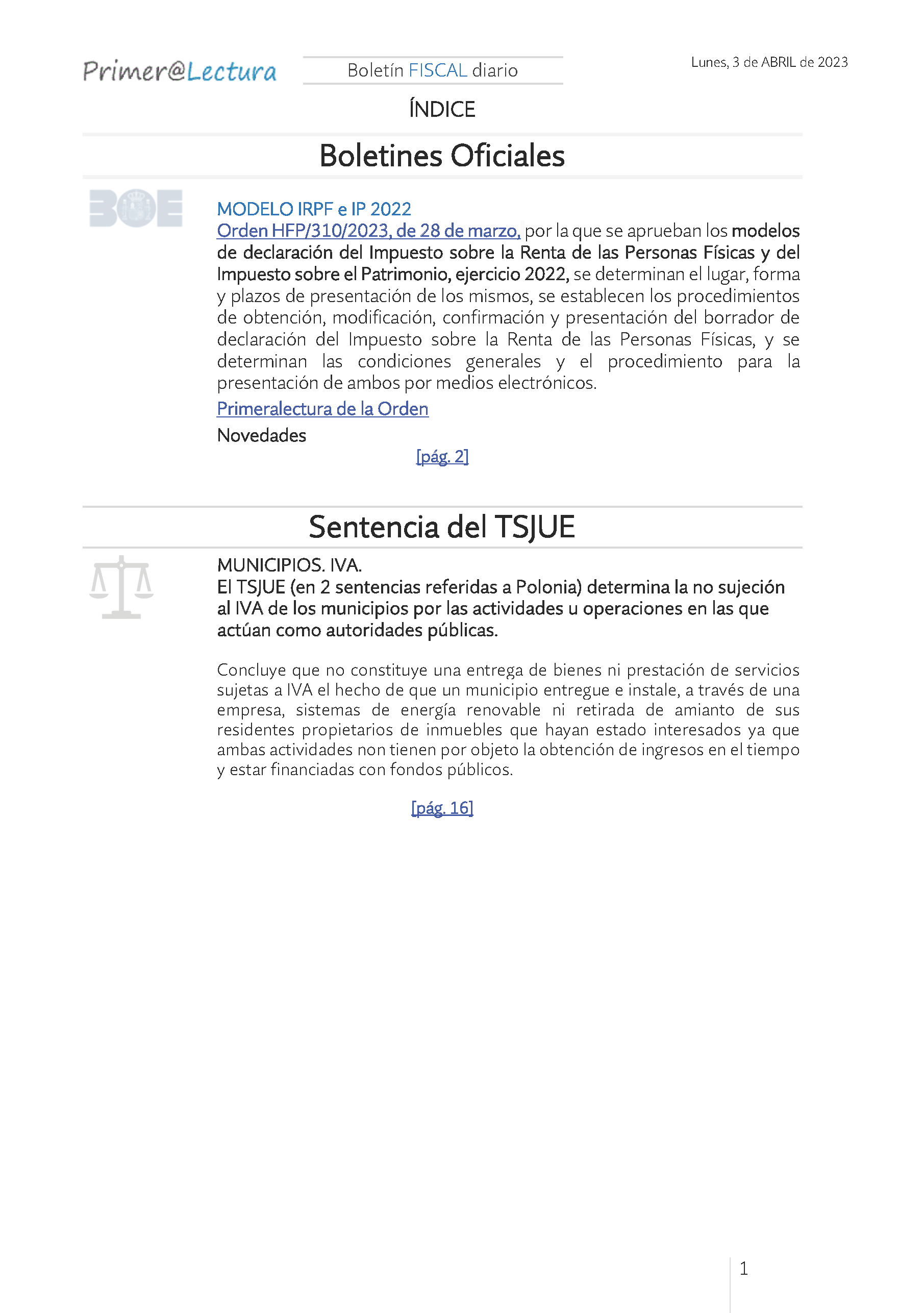 Boletín fiscal 03 04 2023