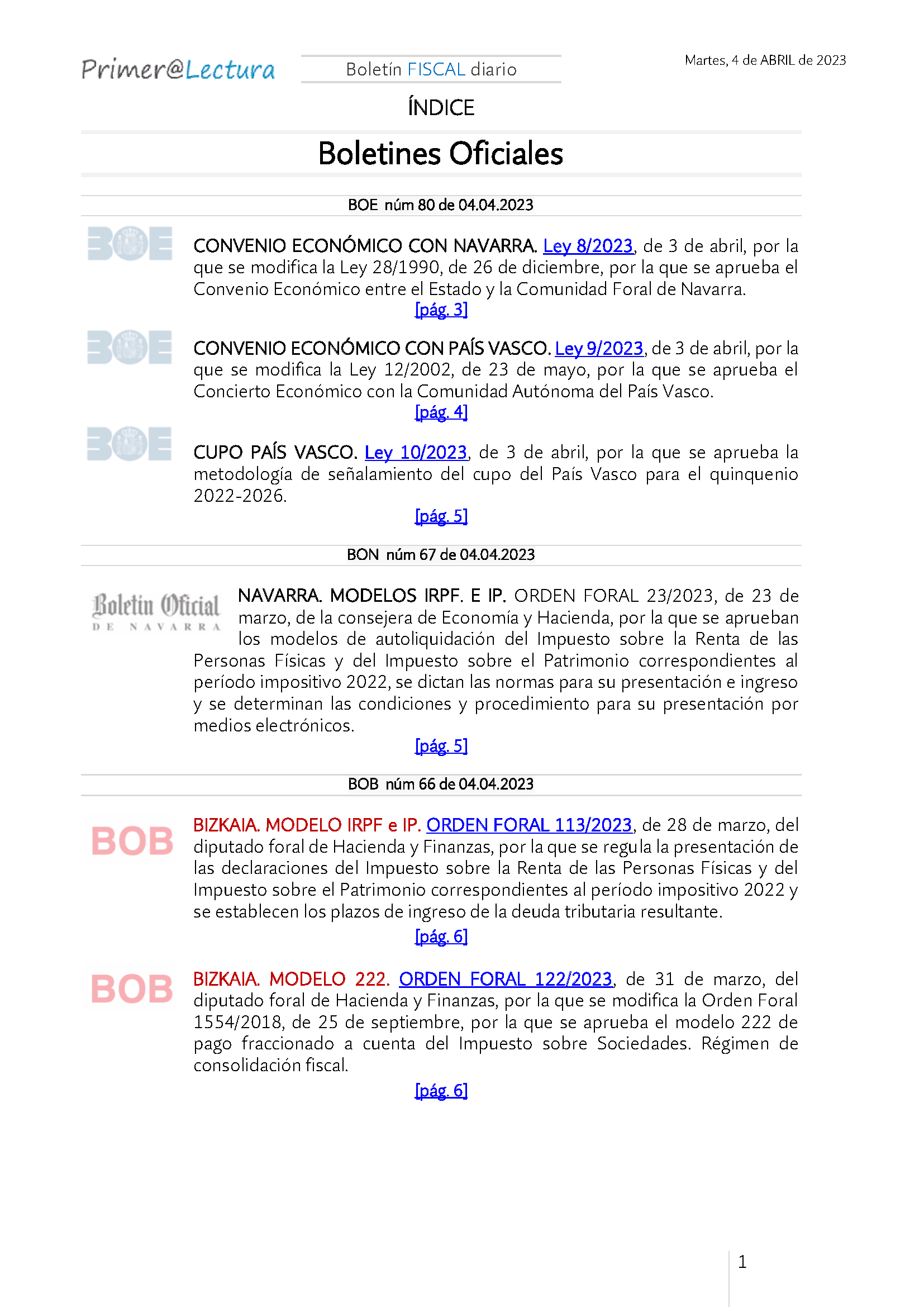 Boletín fiscal 04 04 2023