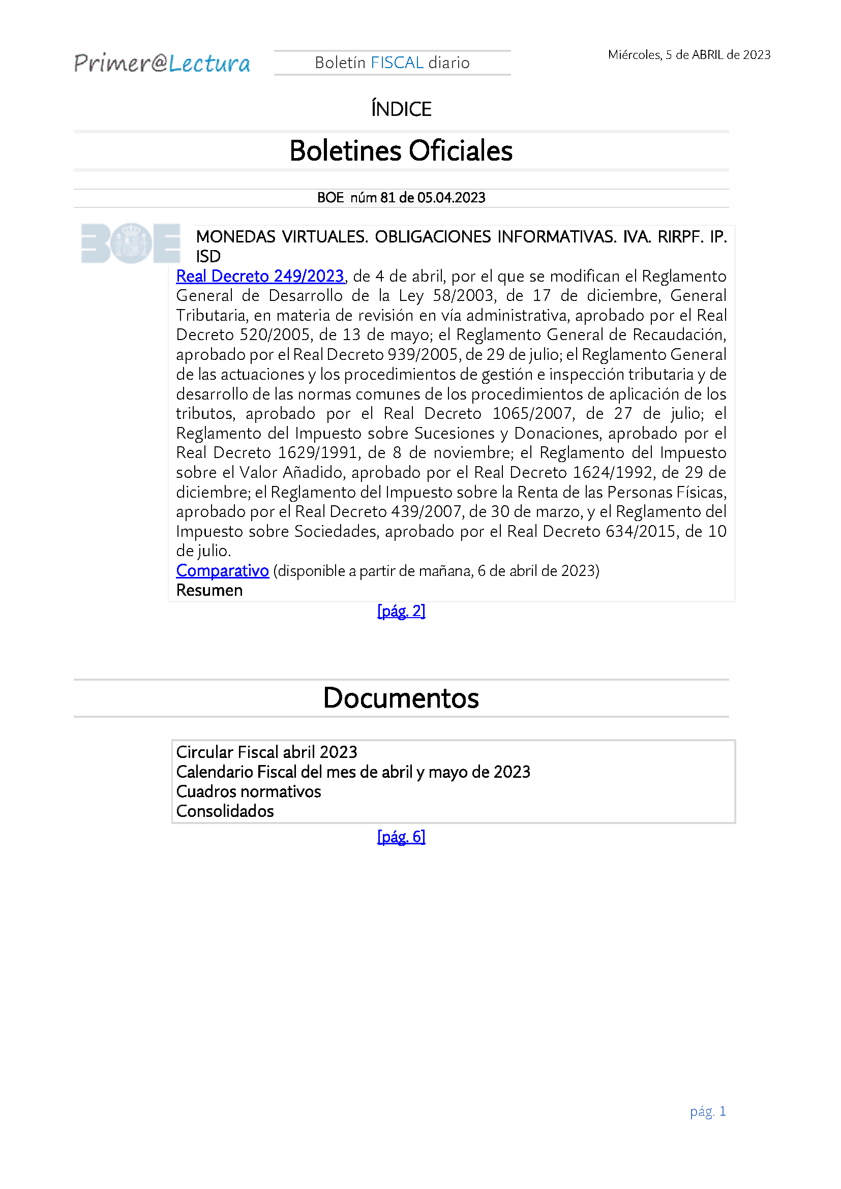 Boletín fiscal 05 04 2023