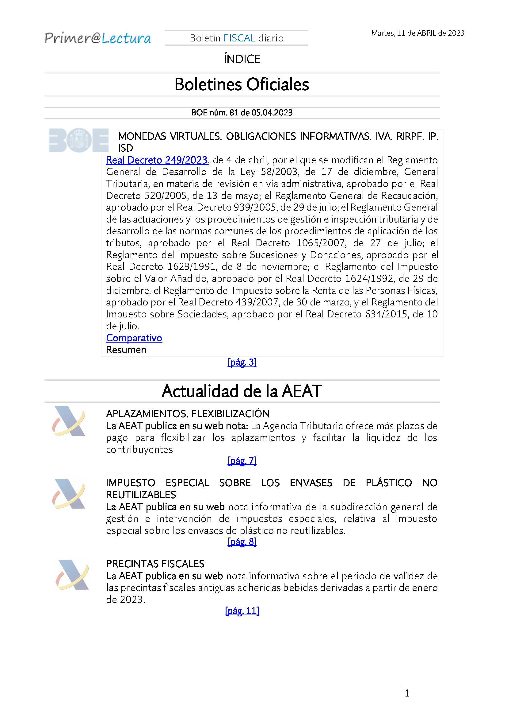 Boletín fiscal 11 04 2023