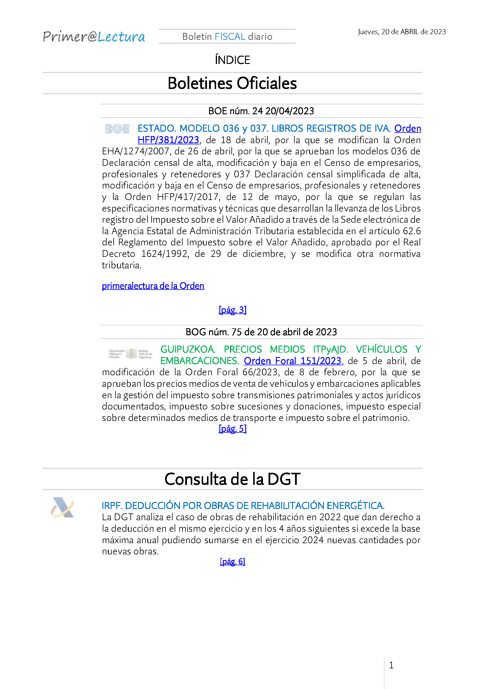 Boletín fiscal 20 04 2023