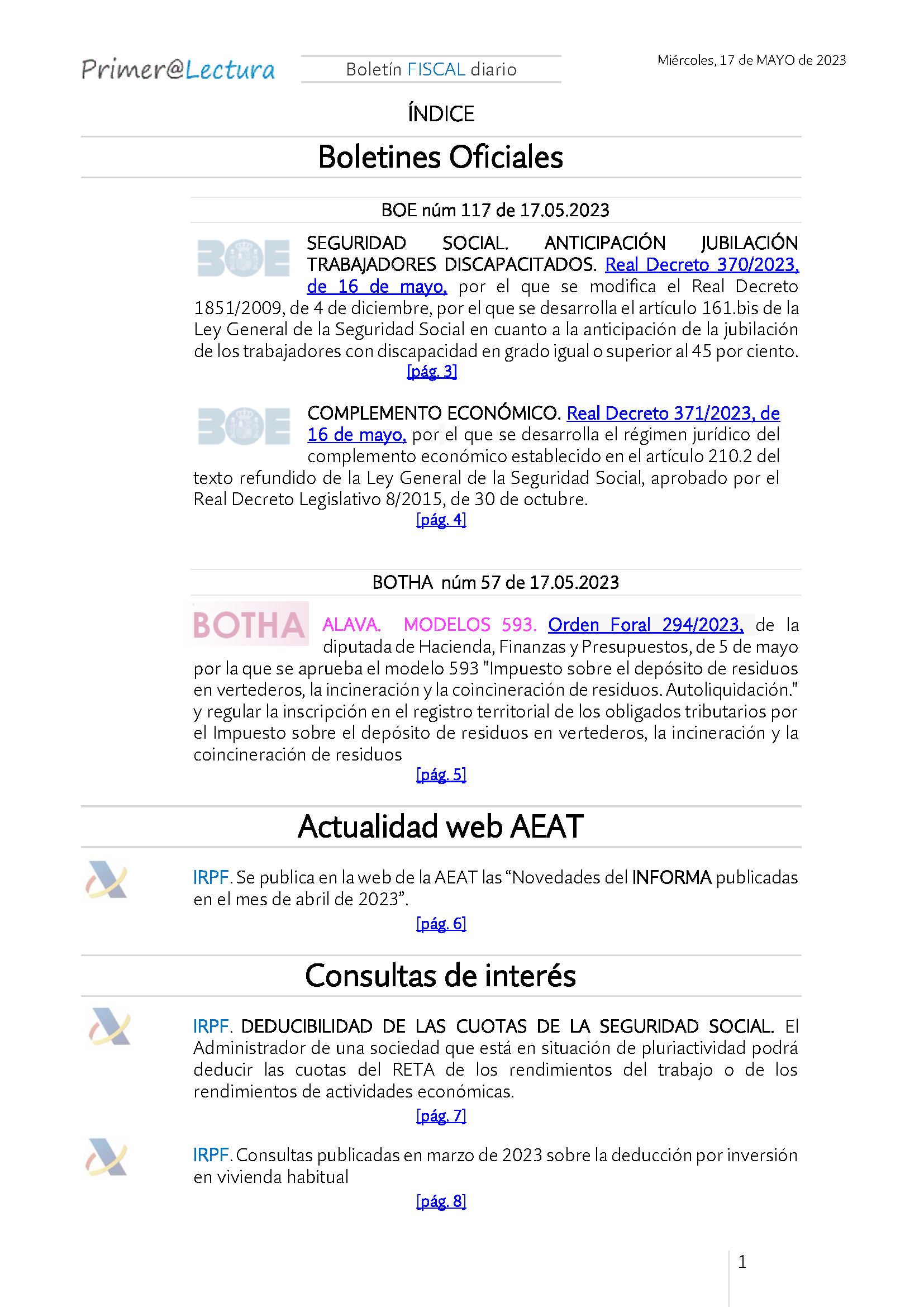 Boletín fiscal 17 05 2023