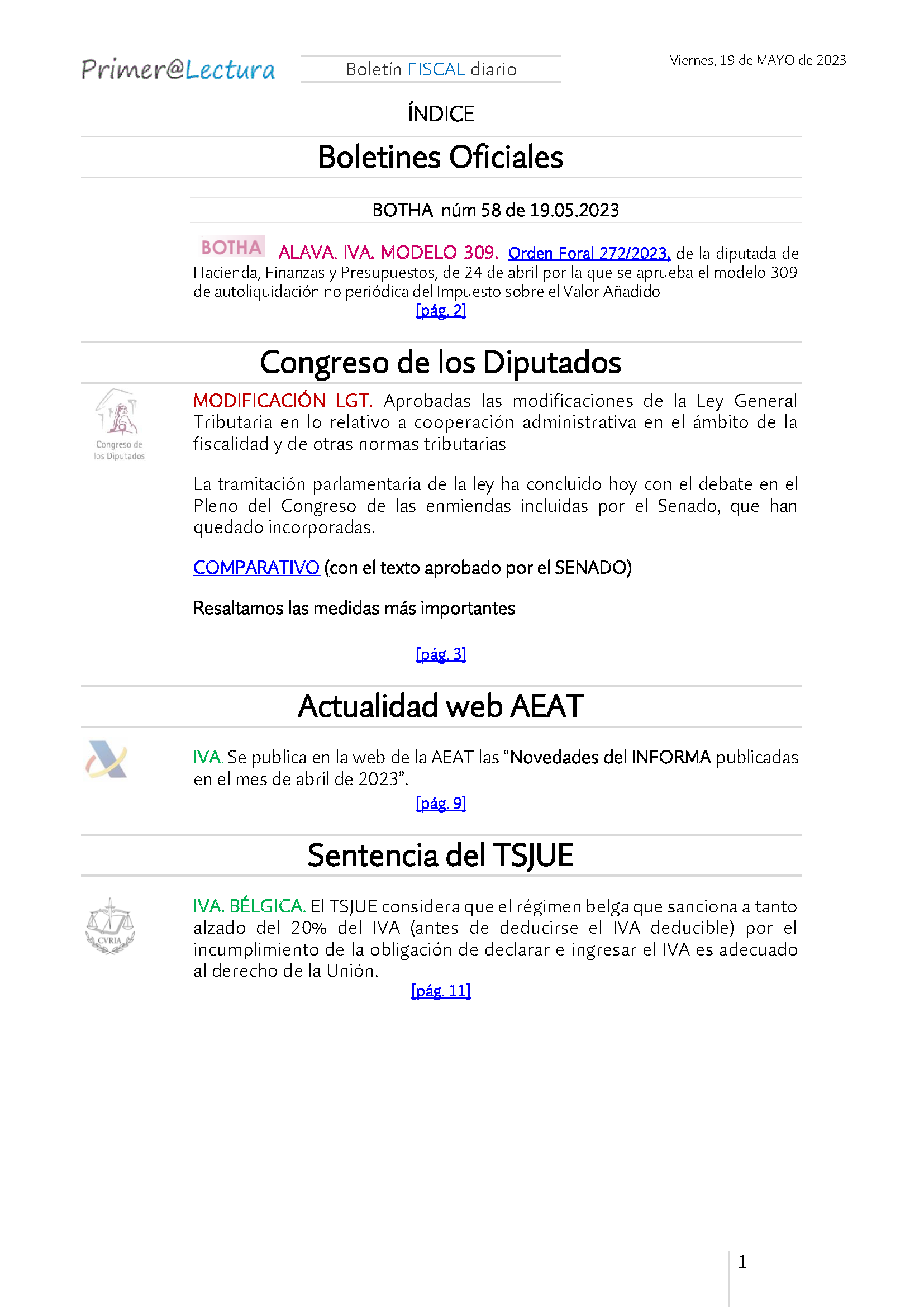Boletín fiscal 19 05 2023
