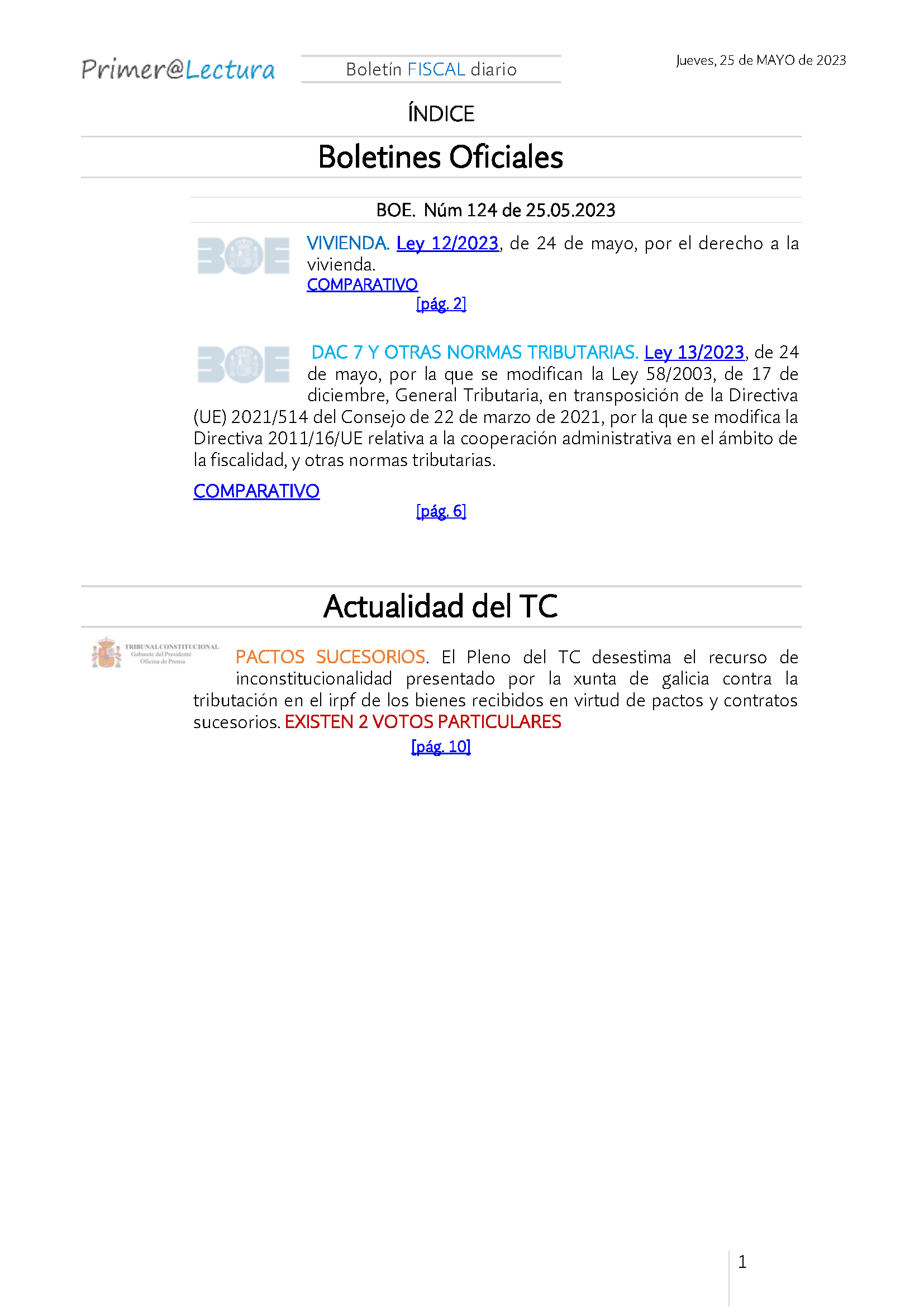 Boletín fiscal 25 05 2023