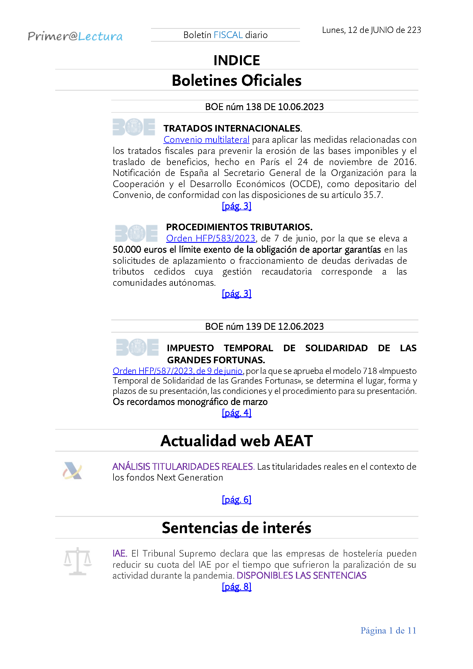 Boletín fiscal 12 06 2023