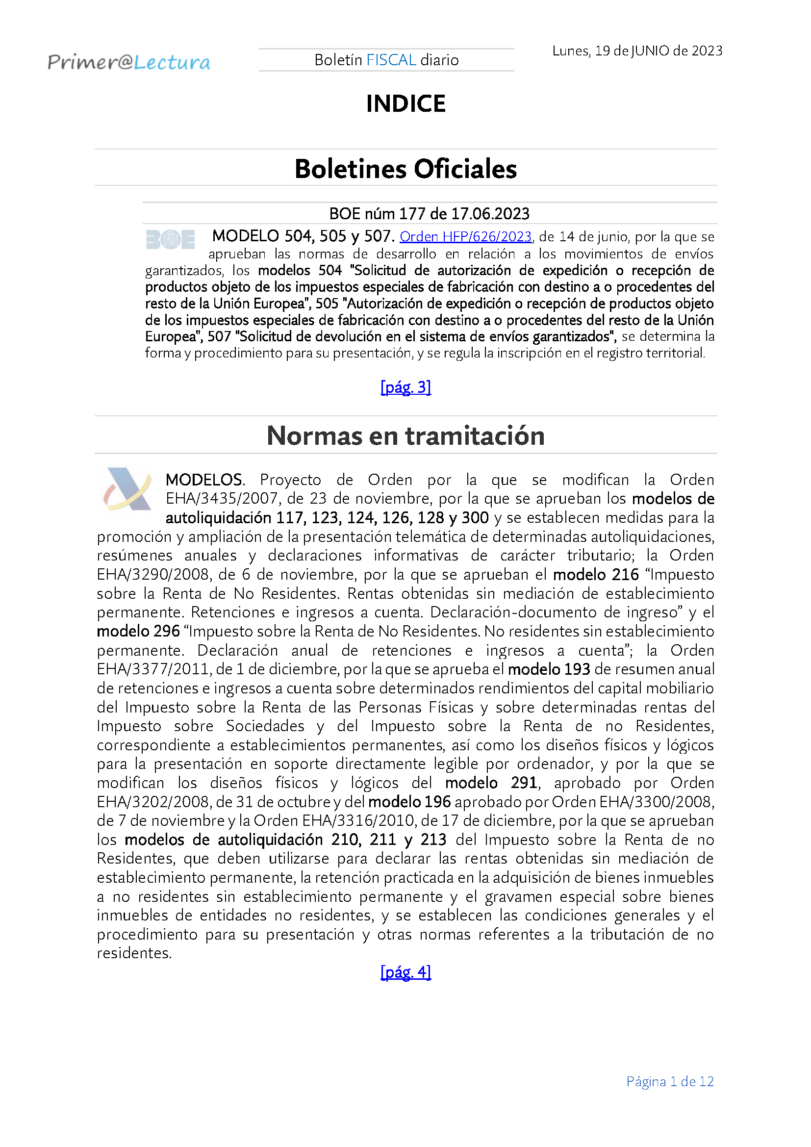 Boletín fiscal 19 06 2023