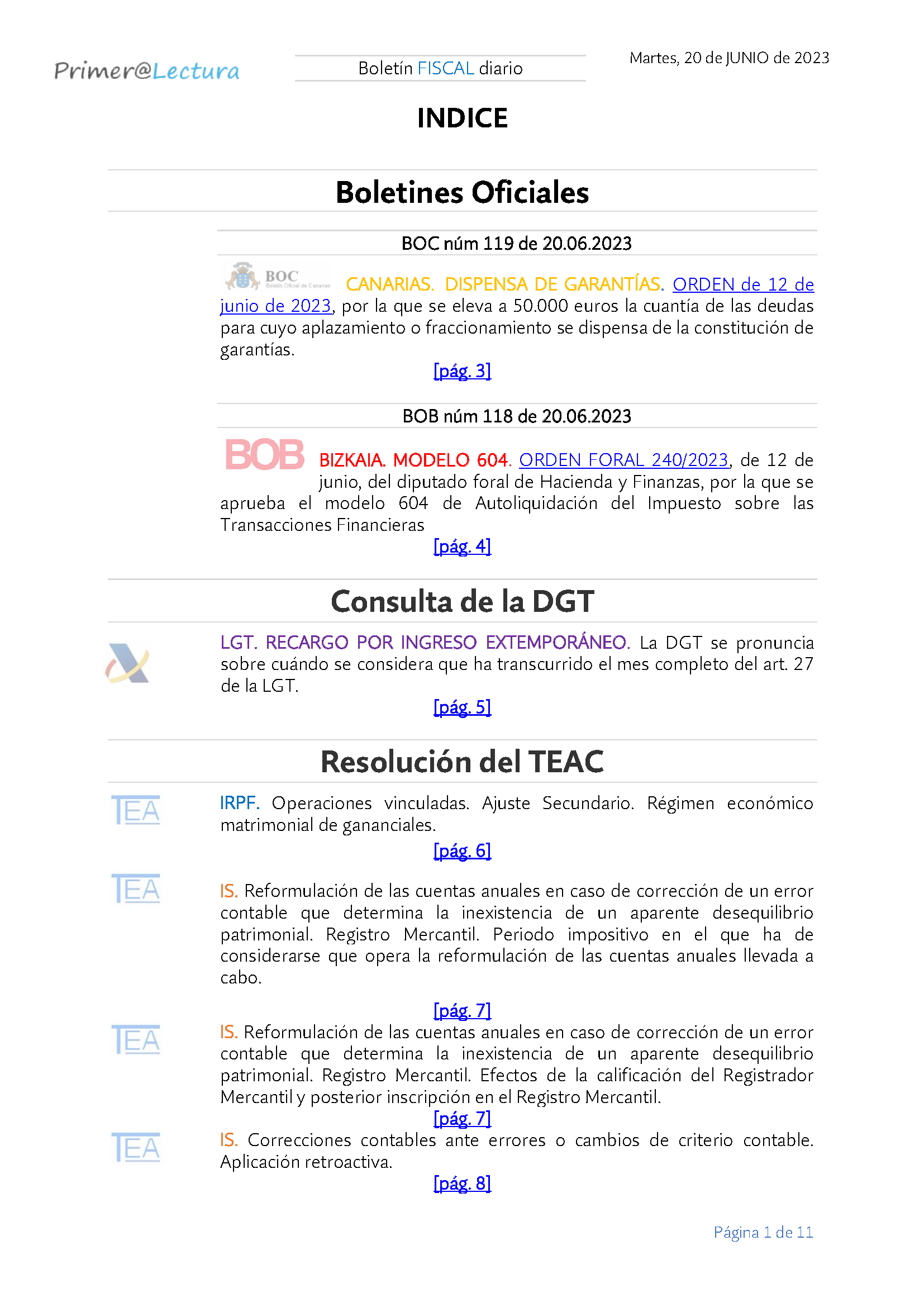 Boletín fiscal 20 06 2023