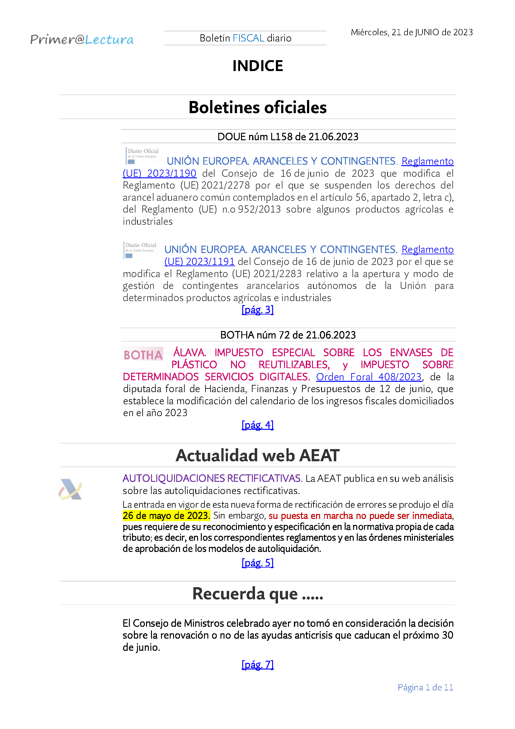Boletín fiscal 21 06 2023