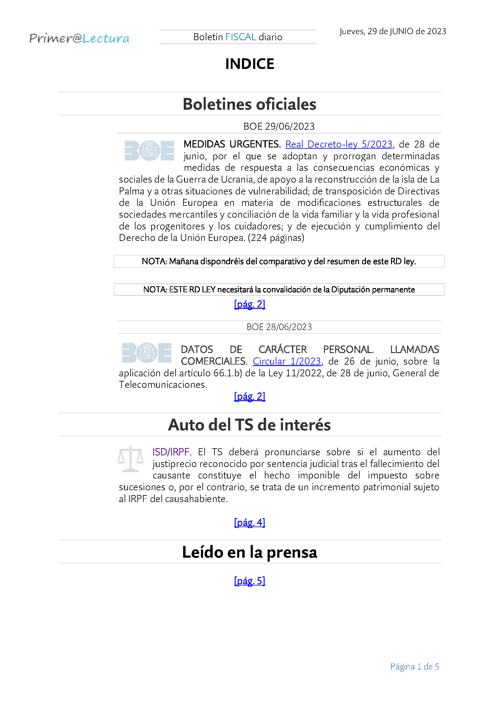 Boletín fiscal 29 06 2023