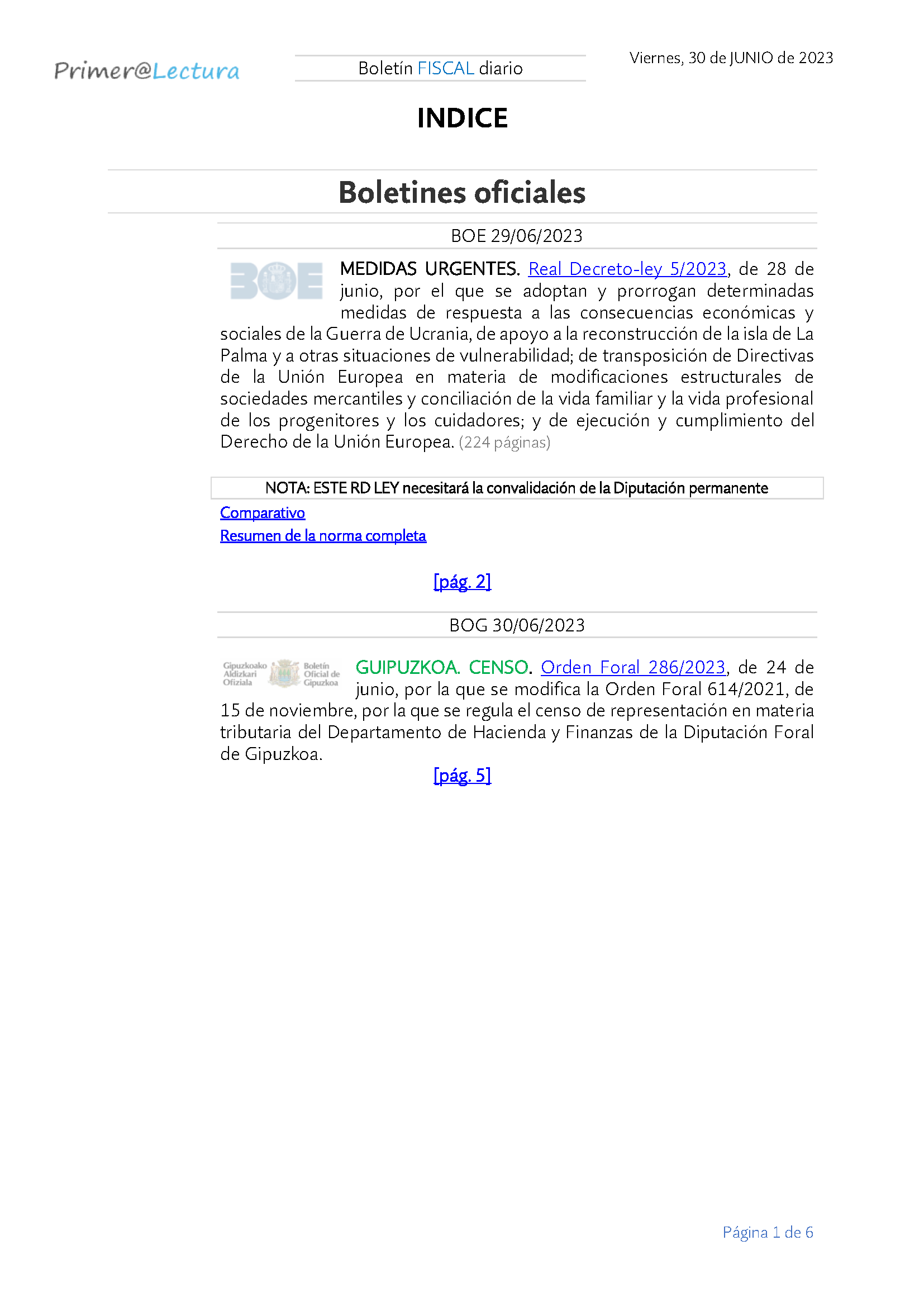 Boletín fiscal 30 06 2023