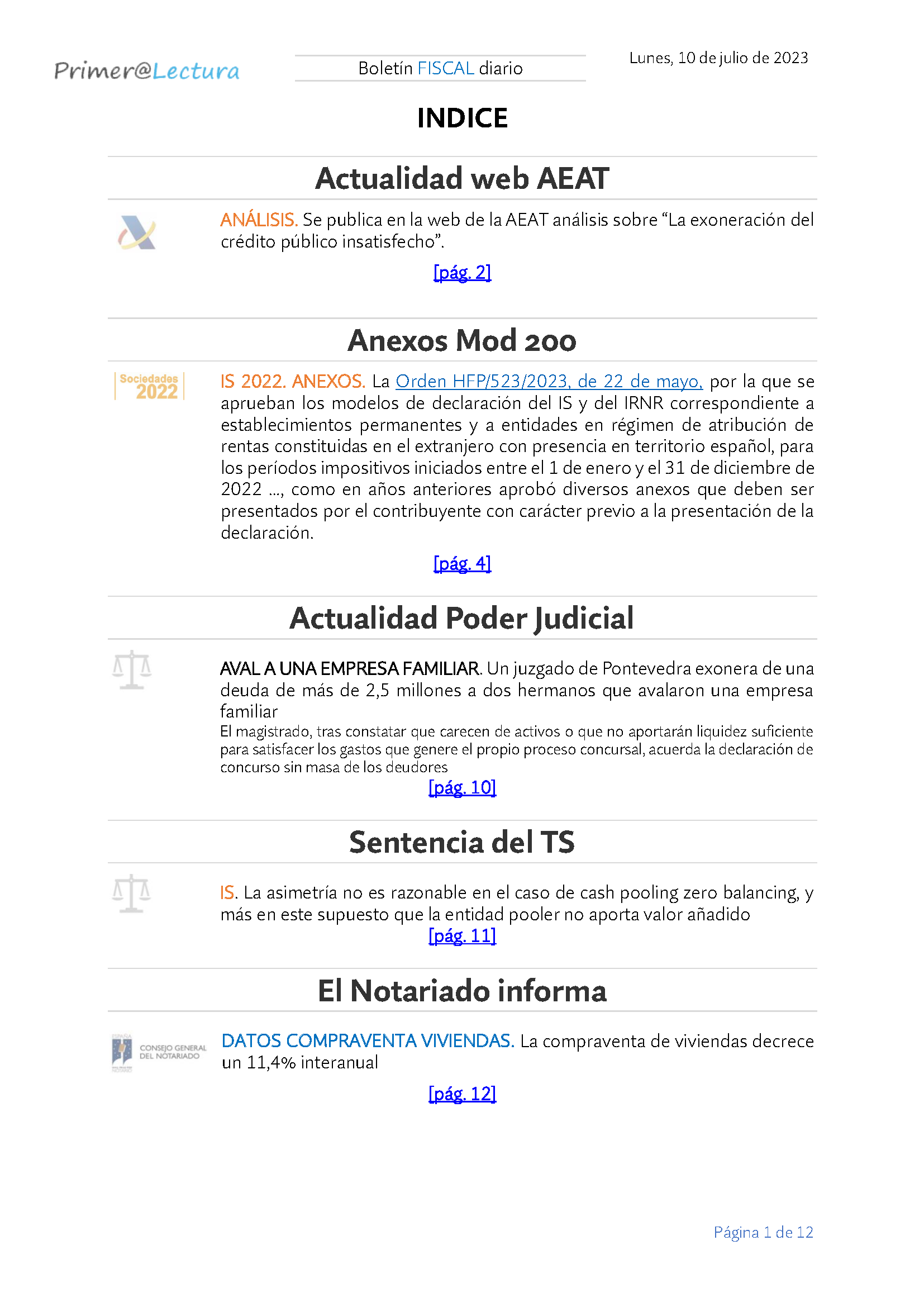 Boletín fiscal 10 07 2023