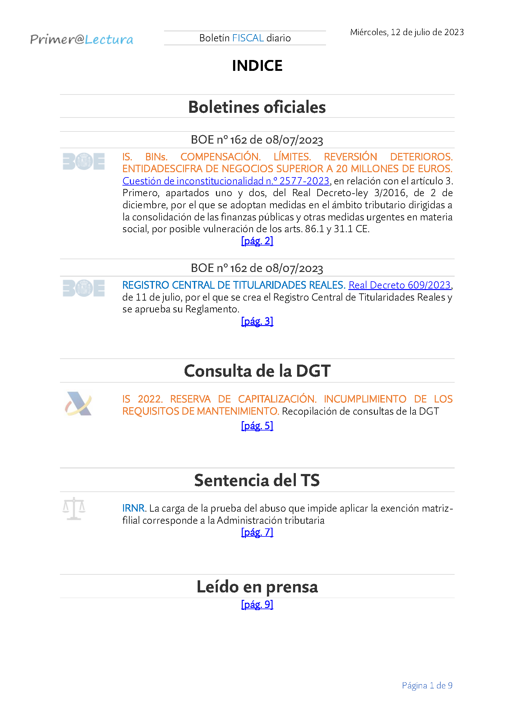 Boletín fiscal 12 07 2023