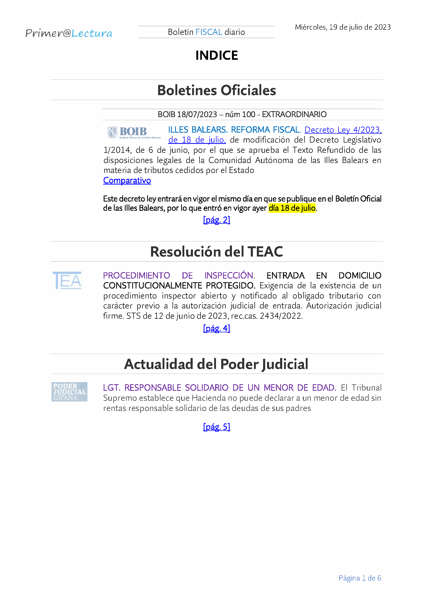Boletín fiscal 19 07 2023