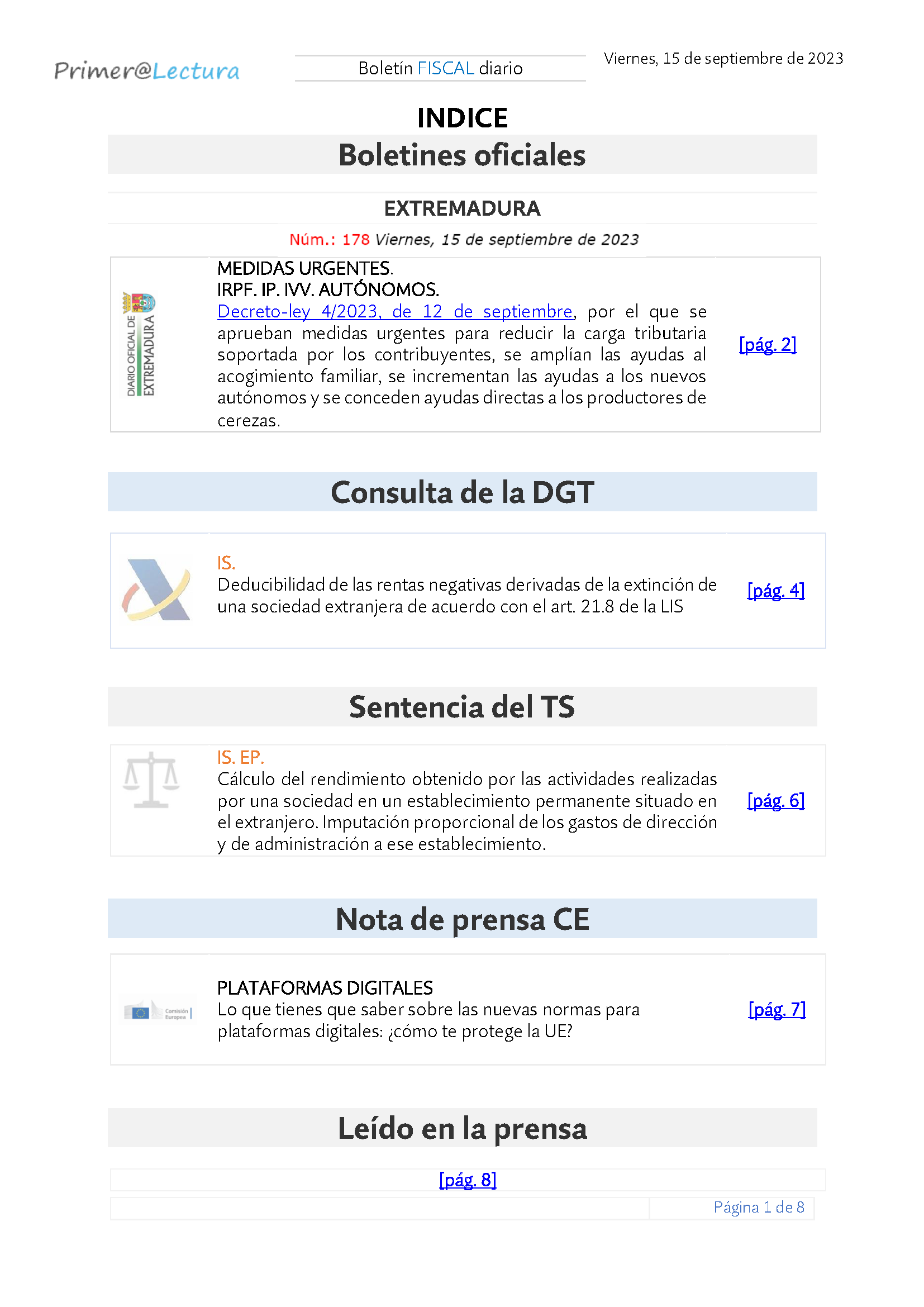 Boletín fiscal 15 09 2023