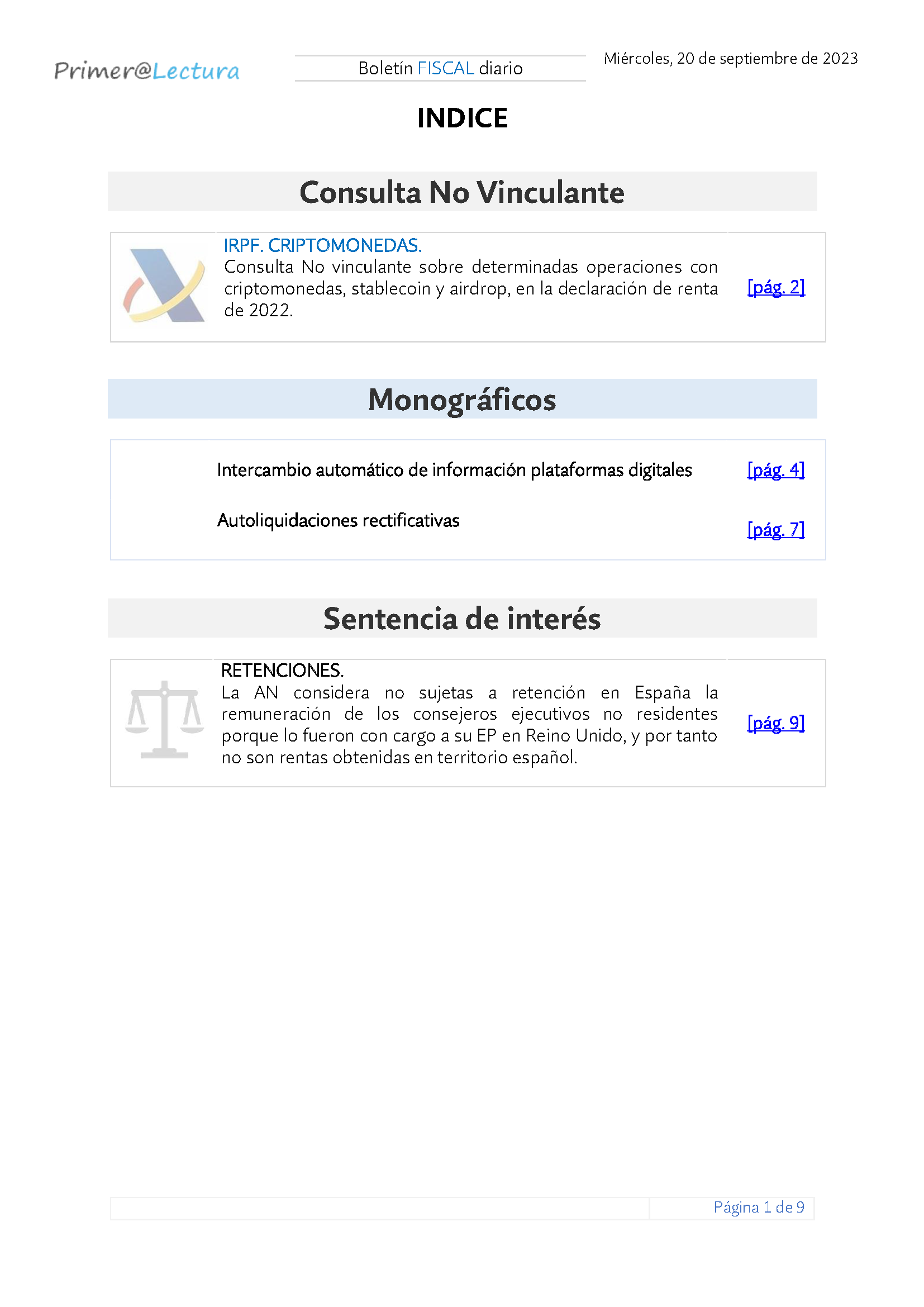 Boletín fiscal 20 09 2023