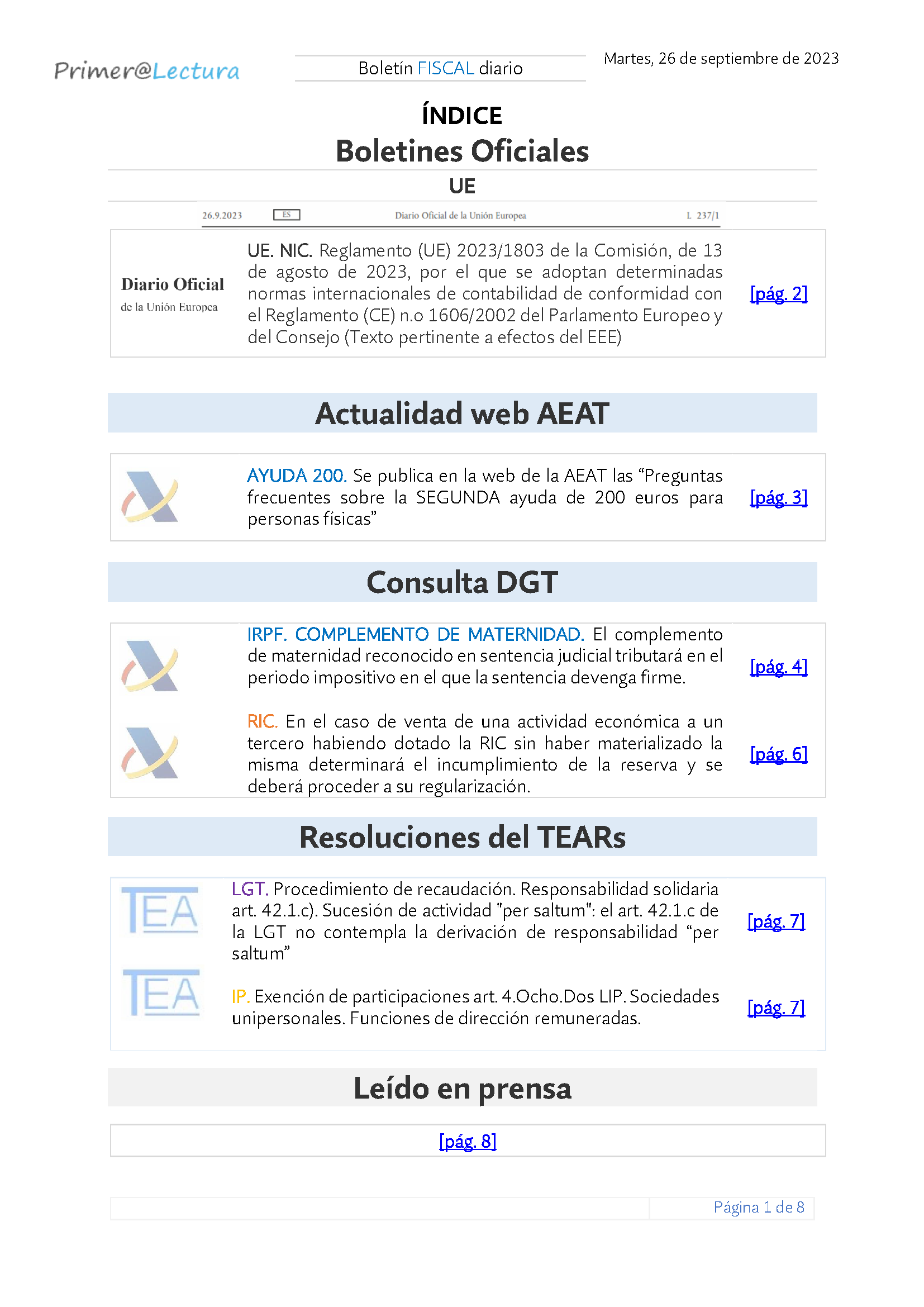Boletín fiscal 26 09 2023