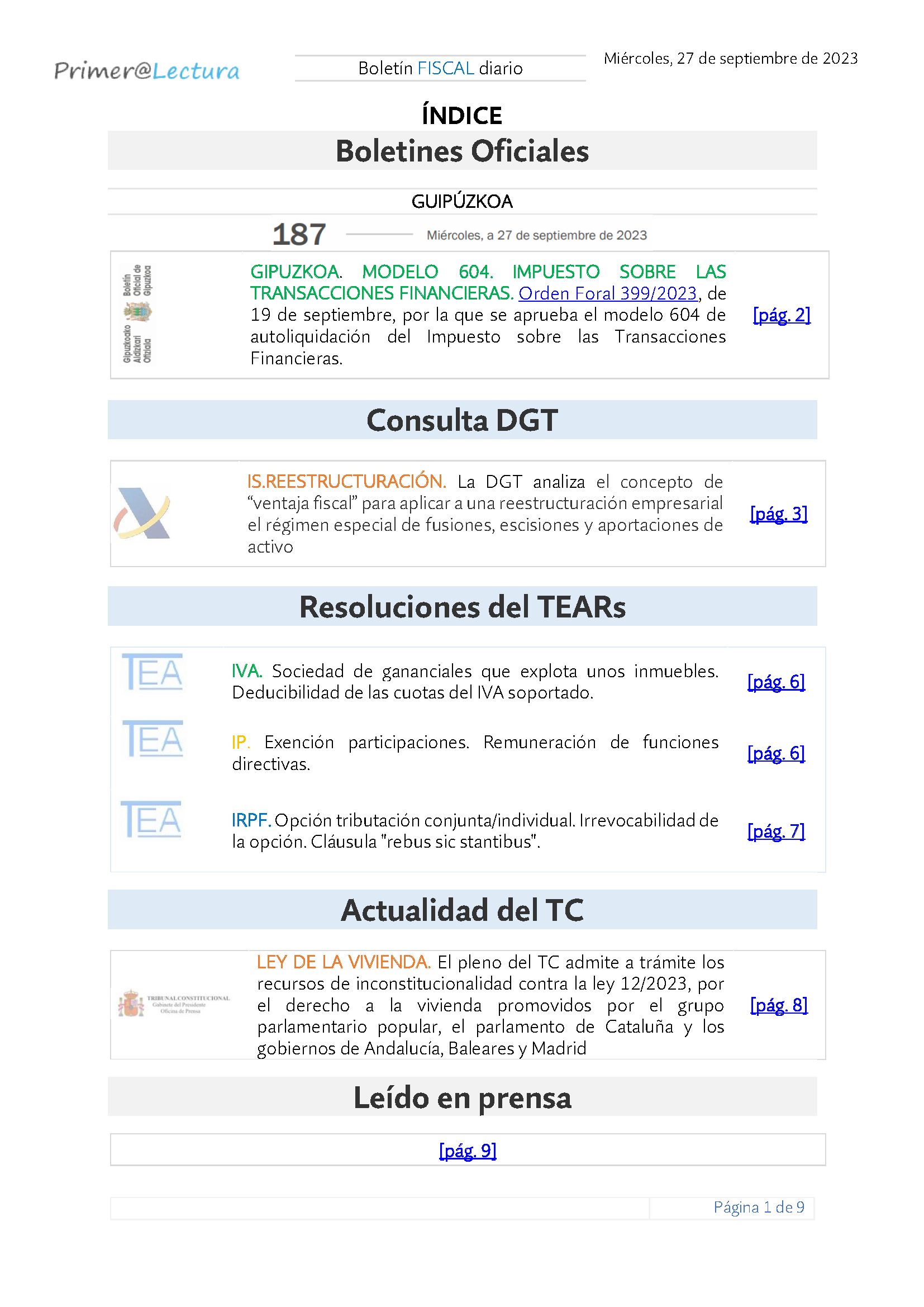 Boletín fiscal 27 09 2023