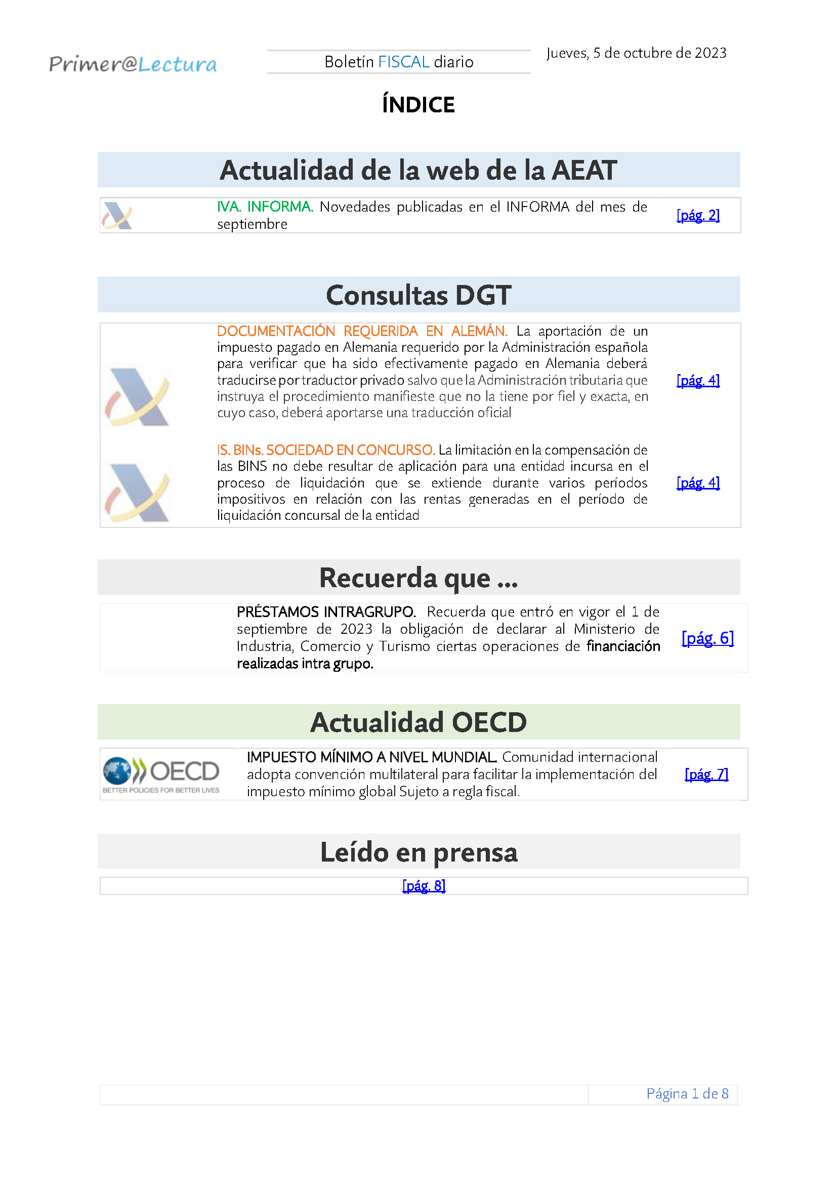 Boletín fiscal 05 10 2023