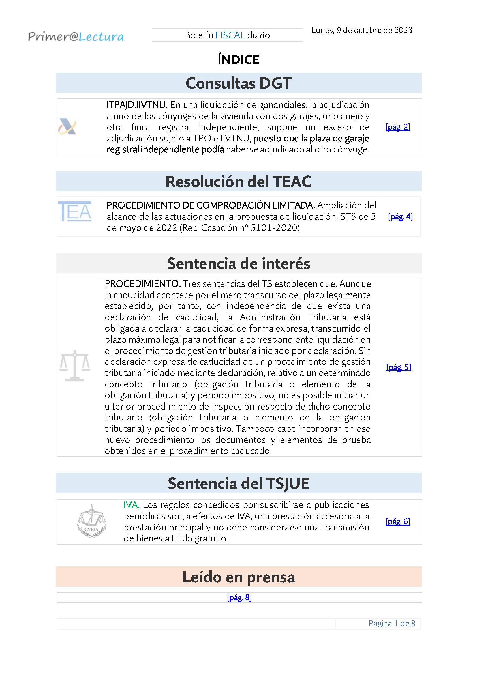 Boletín fiscal 09 10 2023