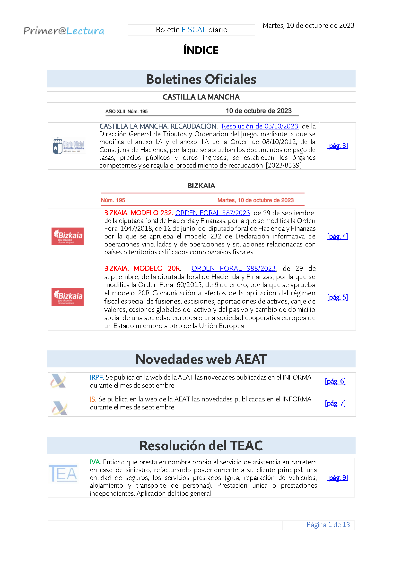 Boletín fiscal 10 10 2023