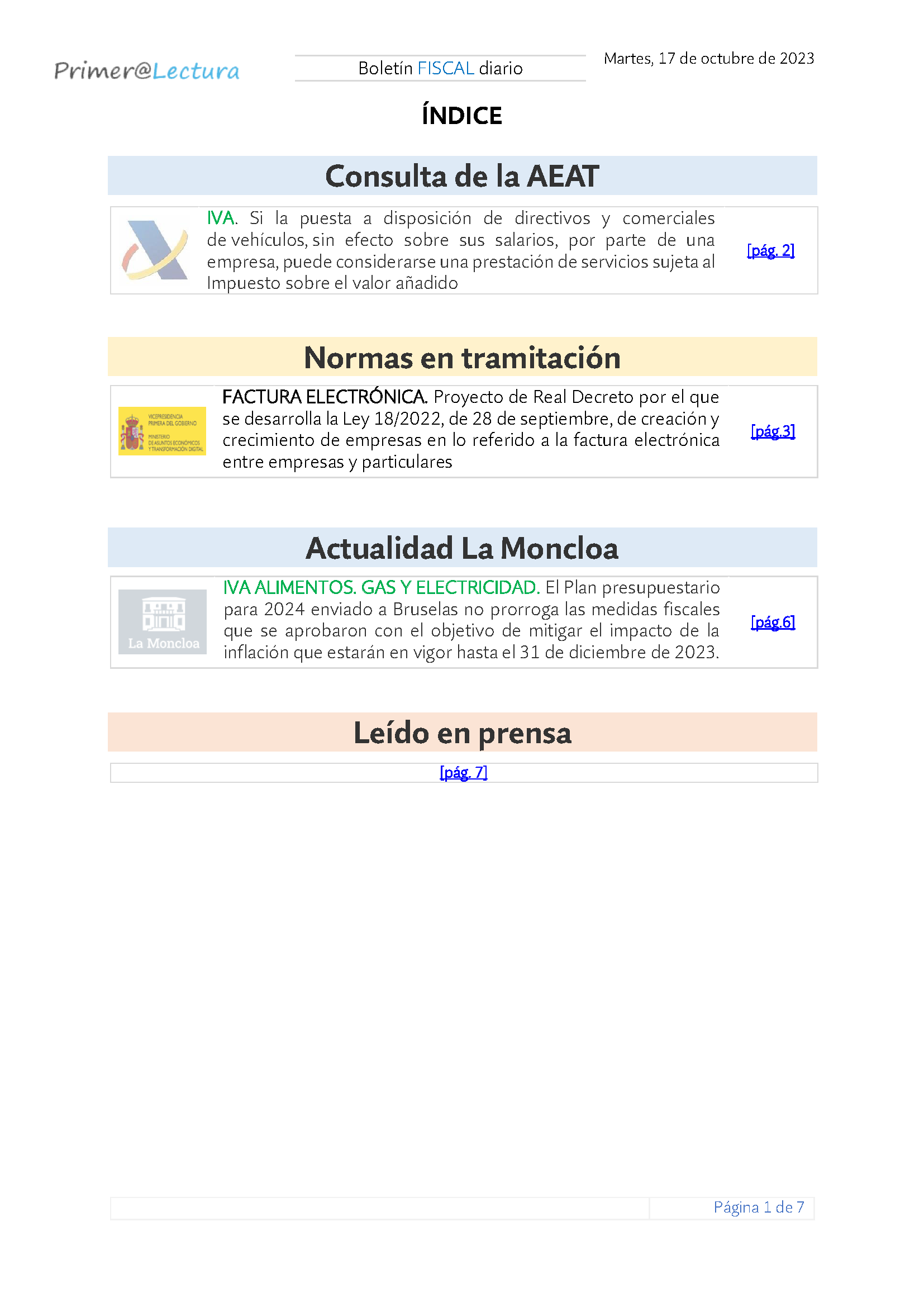 Boletín fiscal 17 10 2023