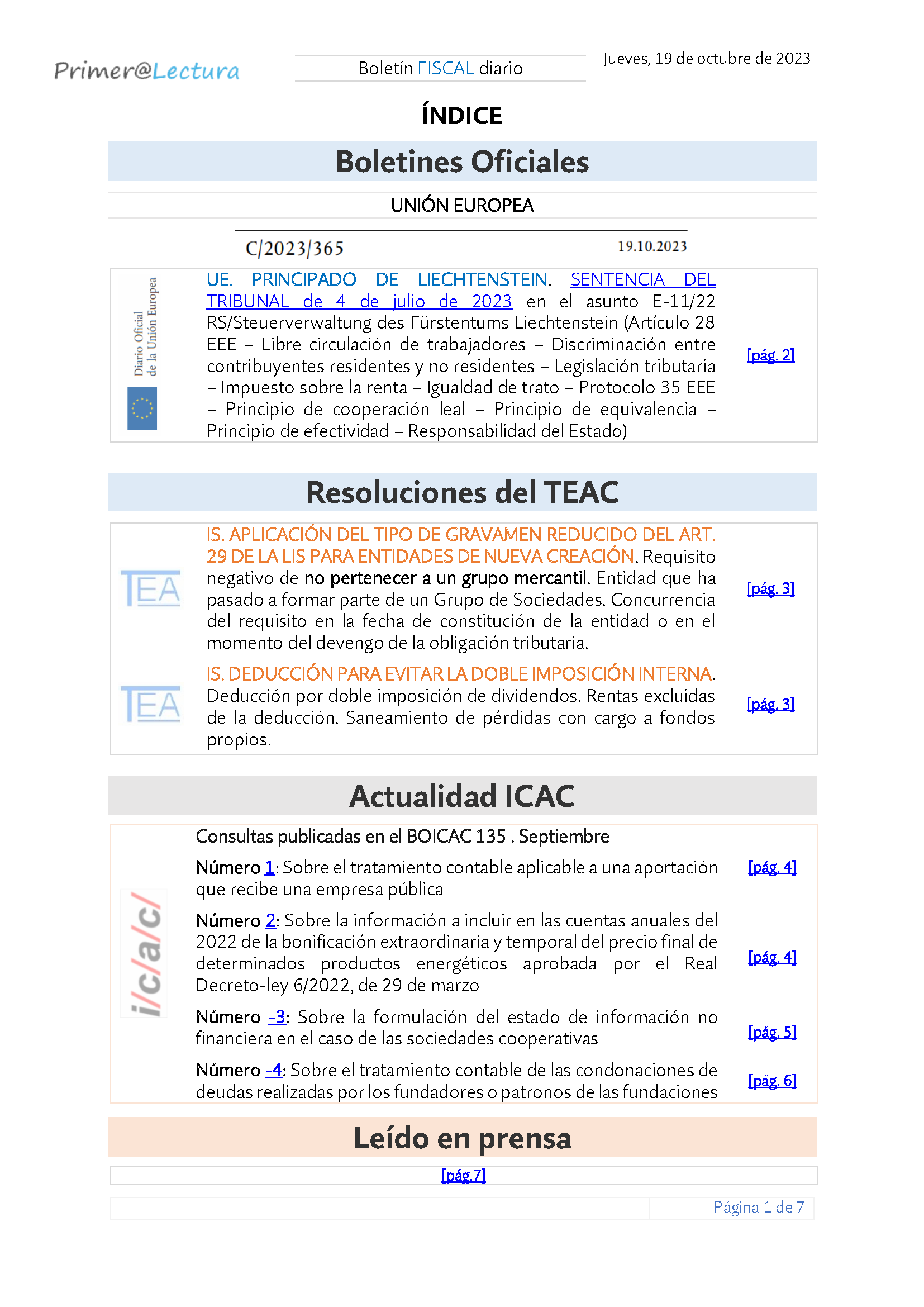 Boletín fiscal 19 10 2023