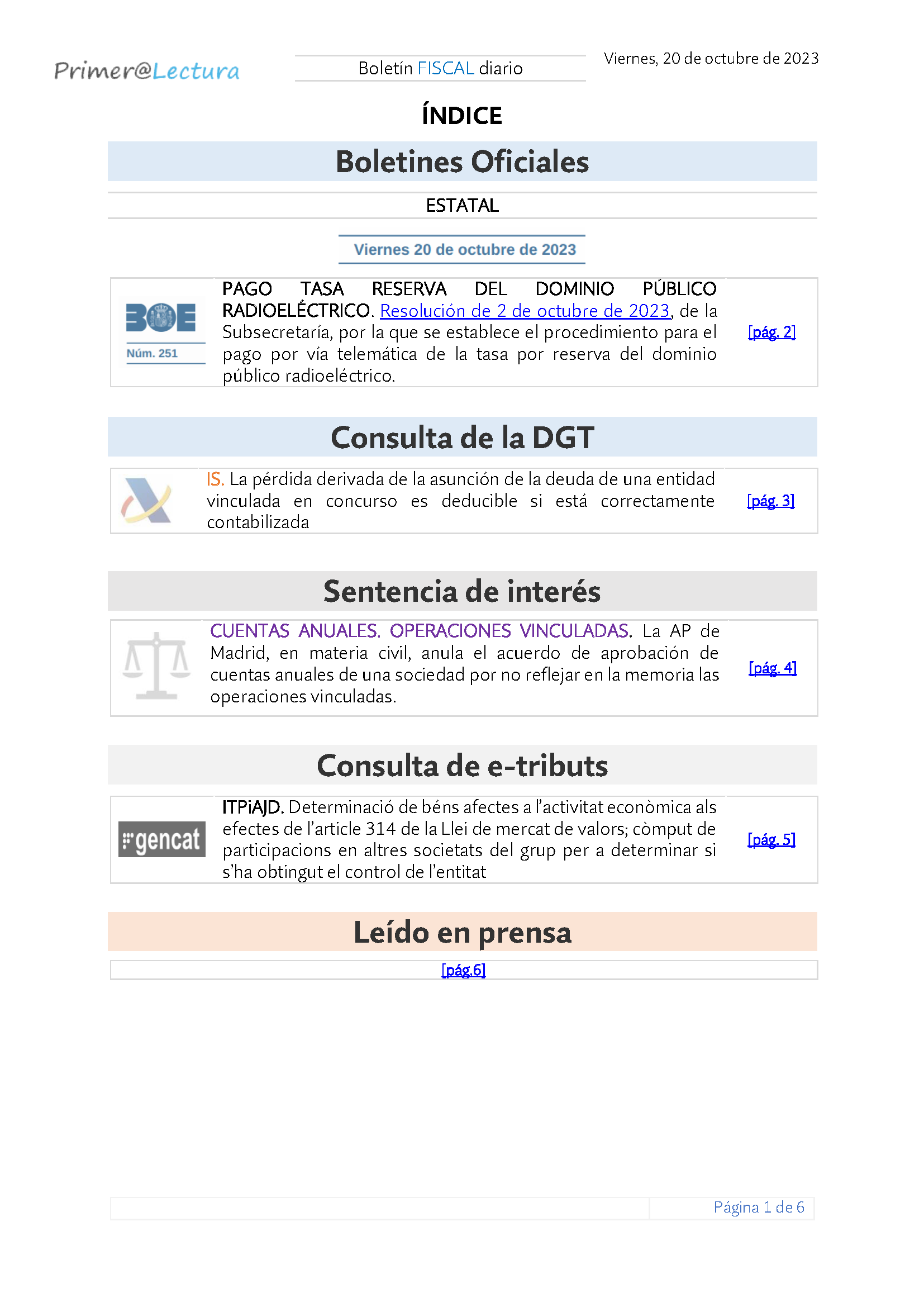 Boletín fiscal 20 10 2023