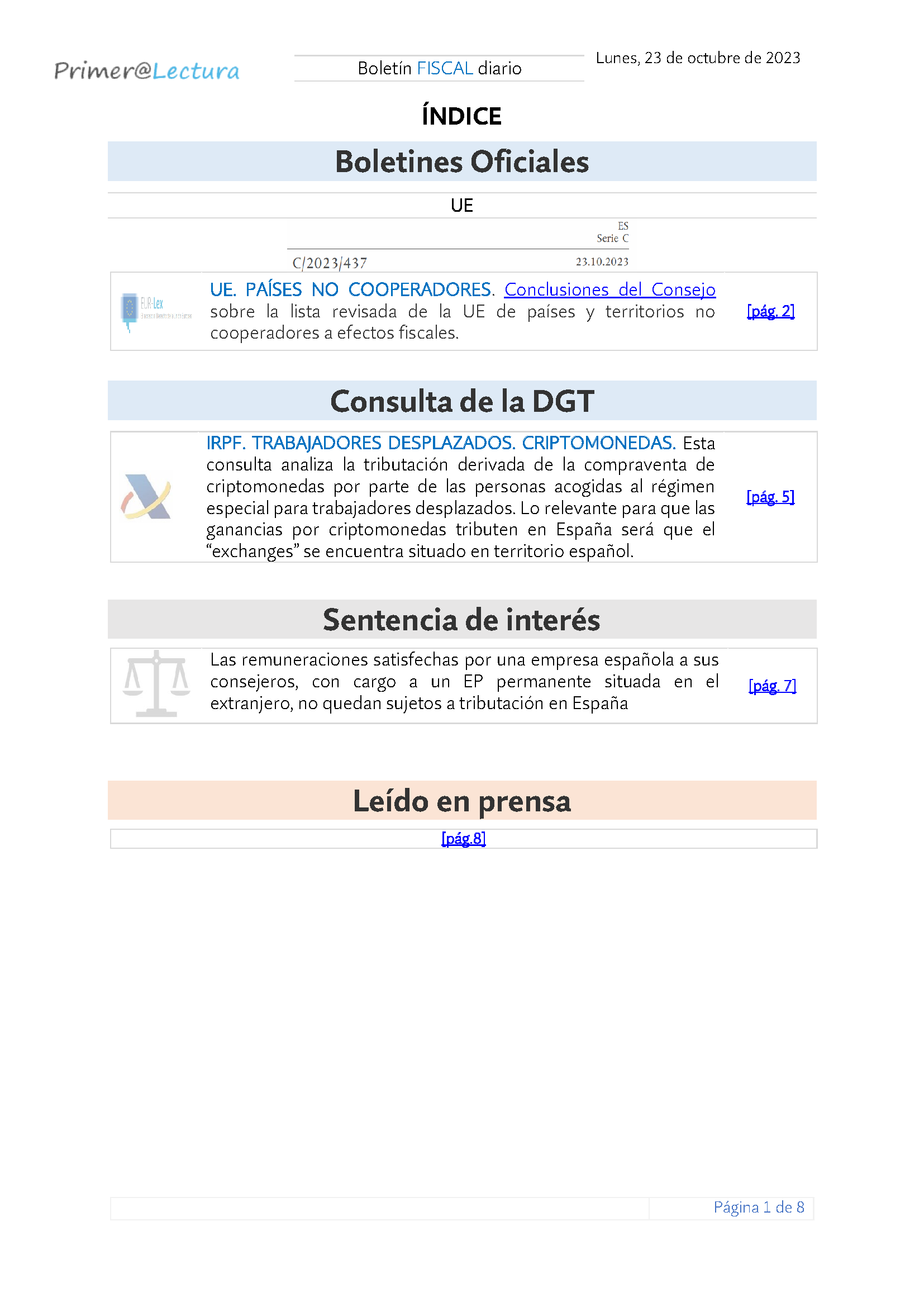 Boletín fiscal 23 10 2023