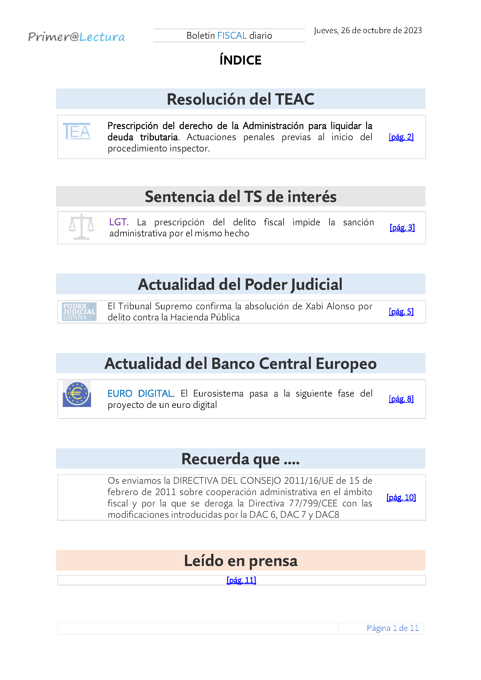 Boletín fiscal 26 10 2023