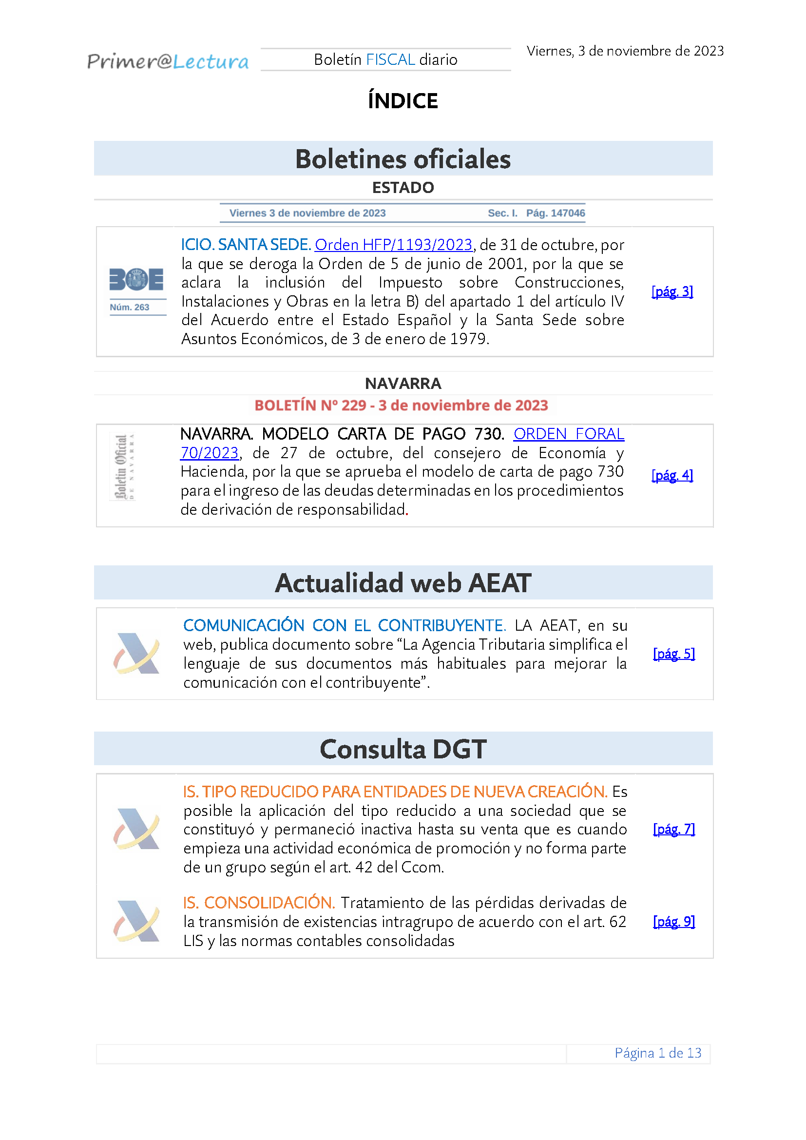 Boletín fiscal 03 11 2023