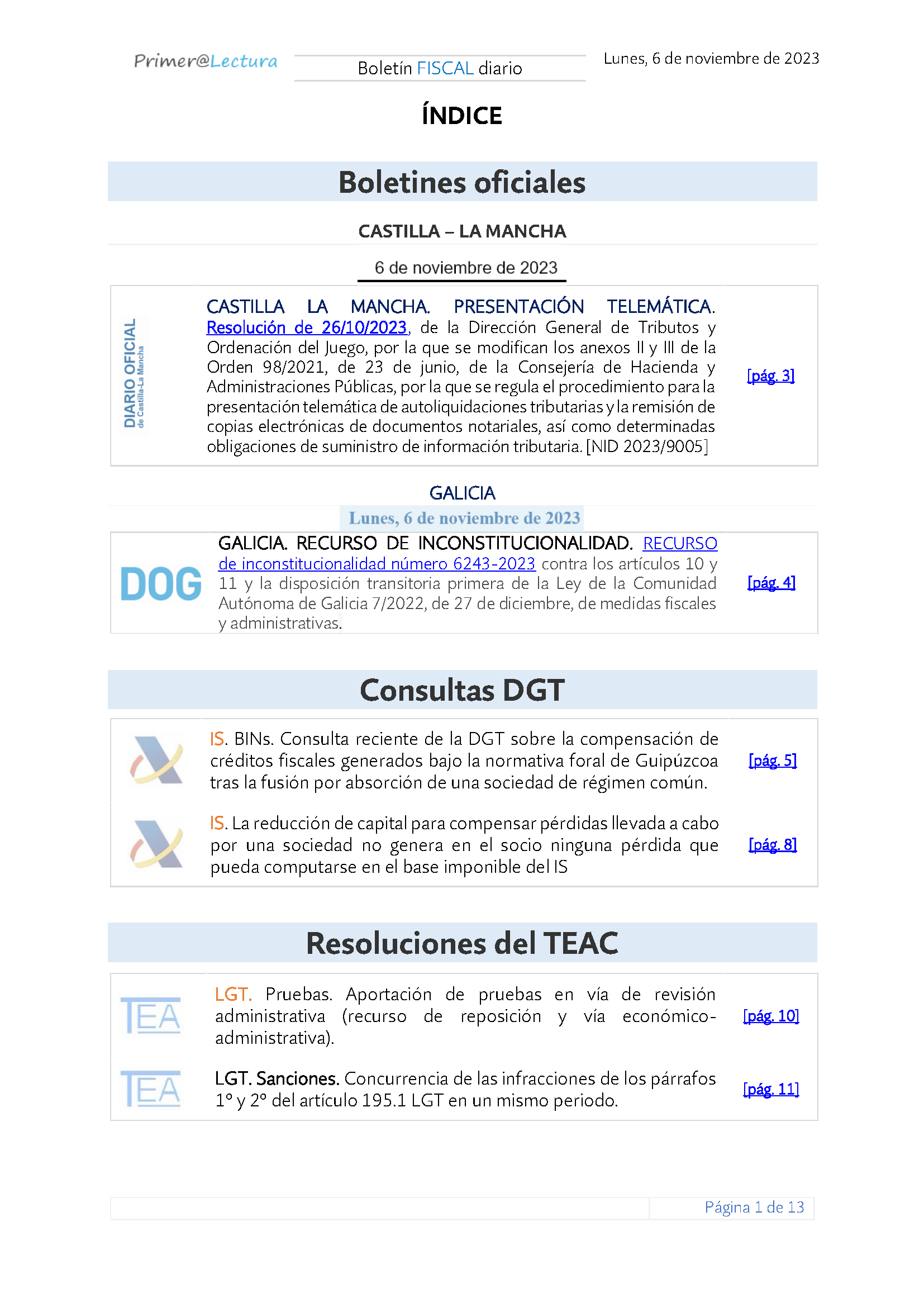 Boletín fiscal 06 11 2023
