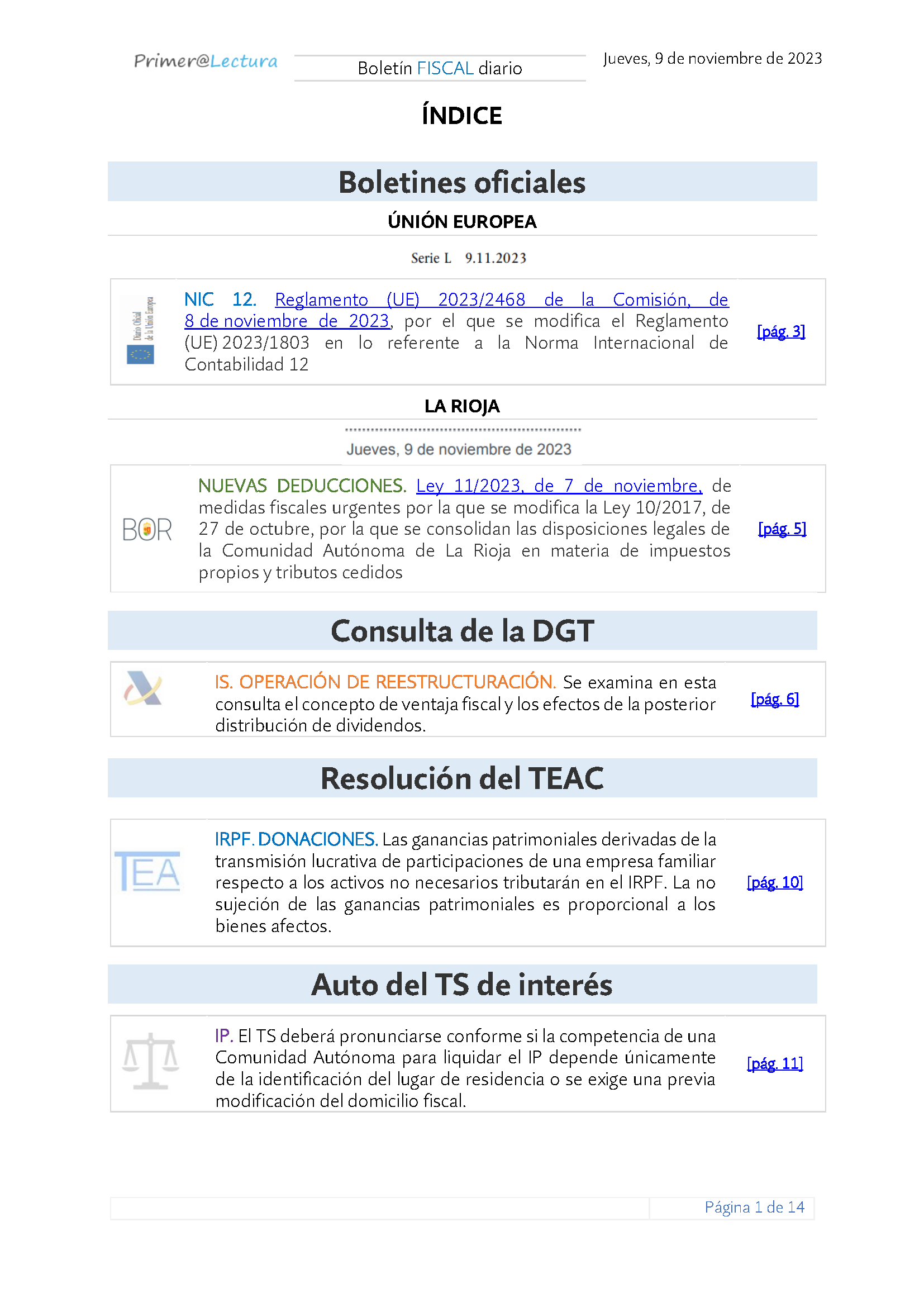 Boletín fiscal 09 11 2023