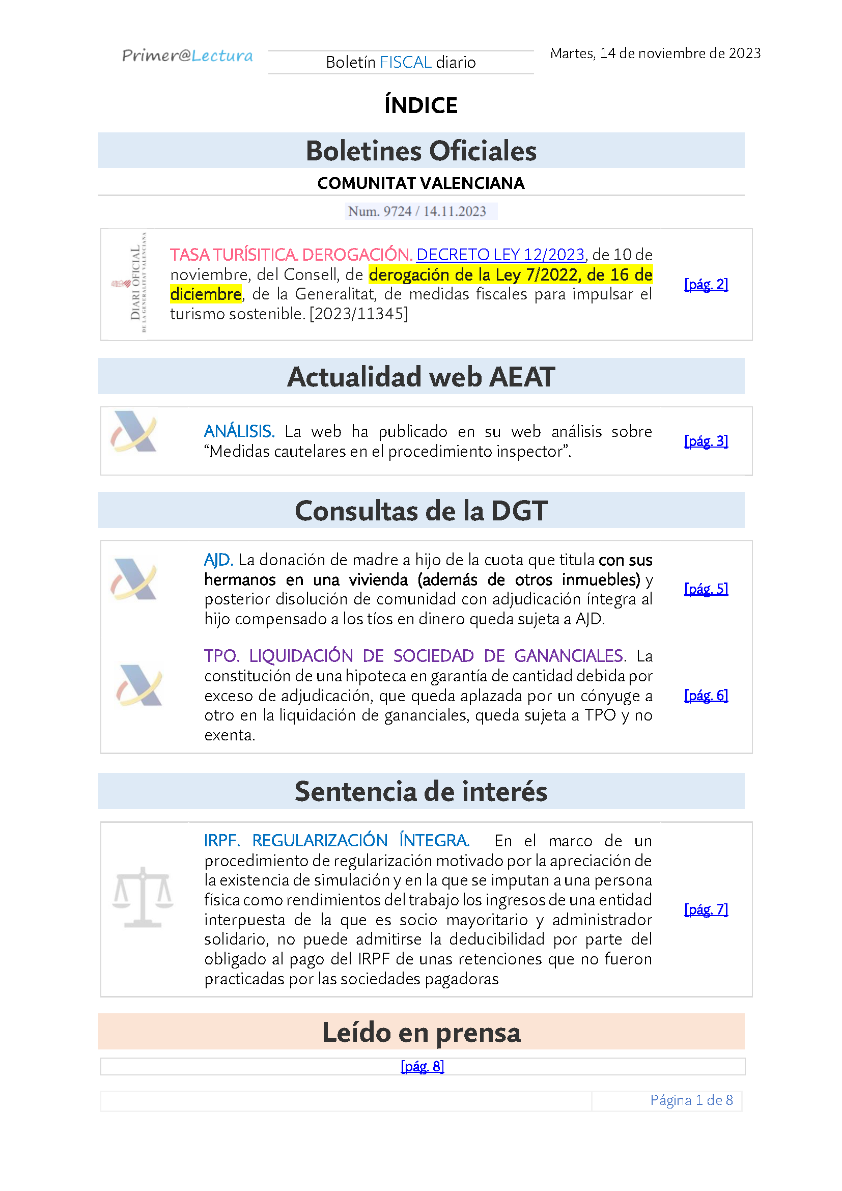 Boletín fiscal 14 11 2023