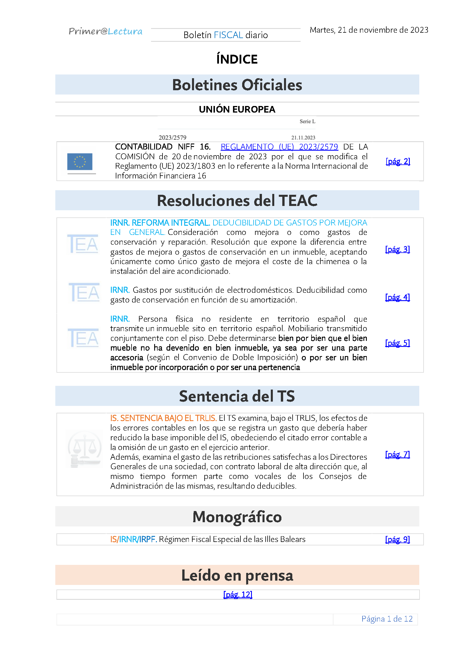 Boletín fiscal 21 11 2023