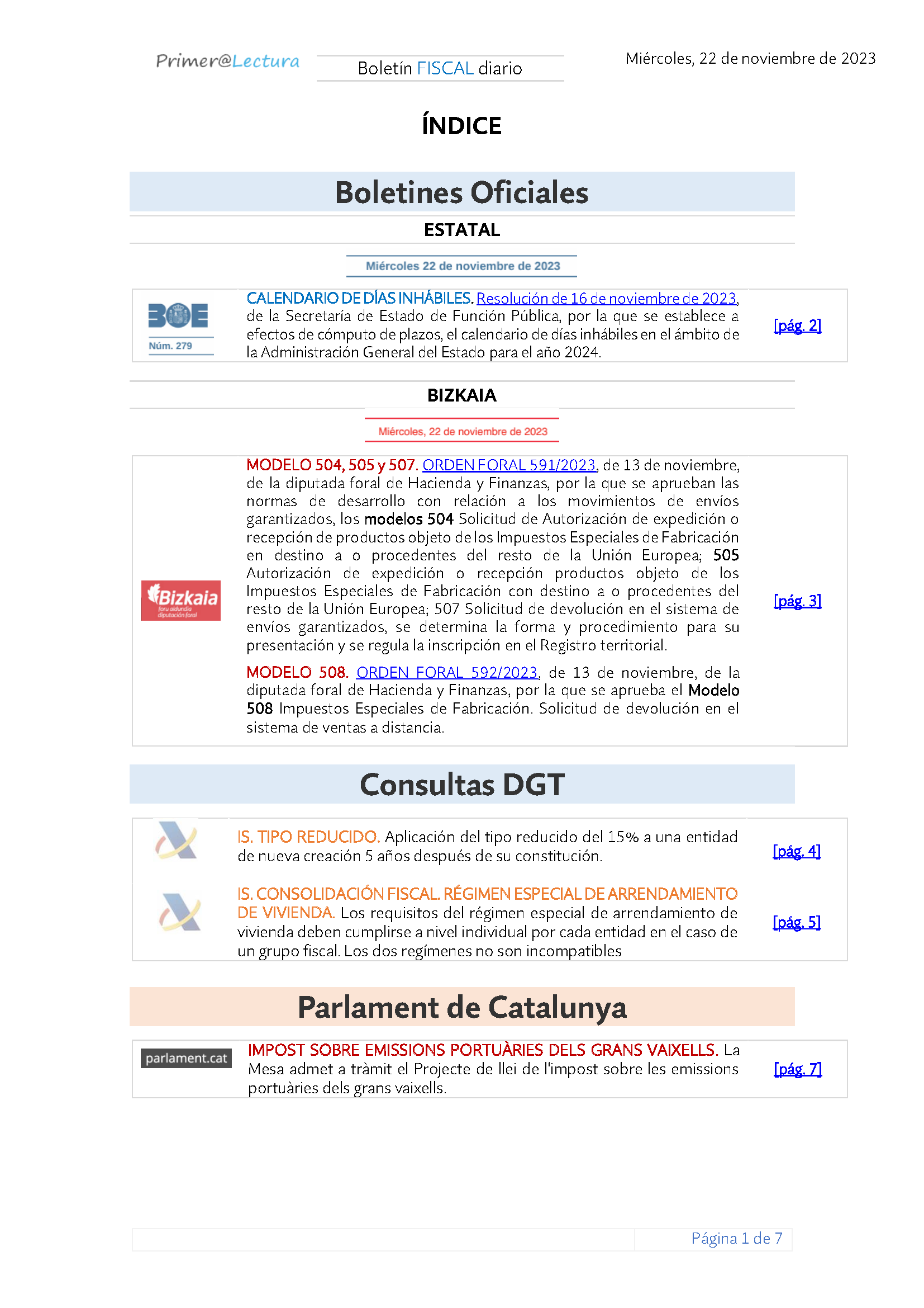 Boletín fiscal 22 11 2023