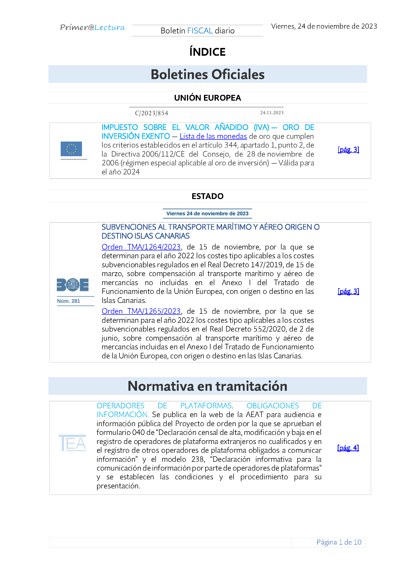 Boletín fiscal 24 11 2023