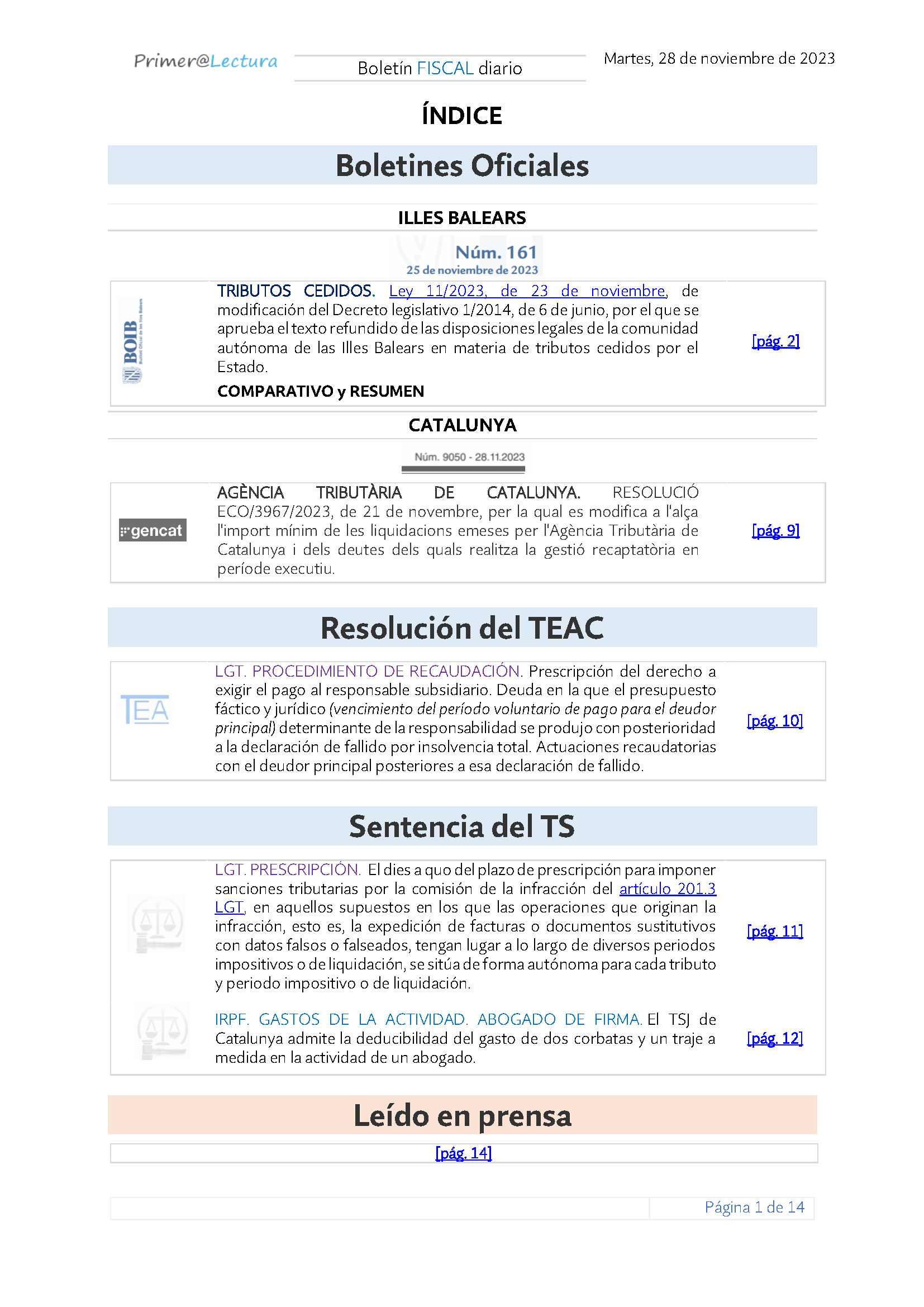 Boletín fiscal 28 11 2023