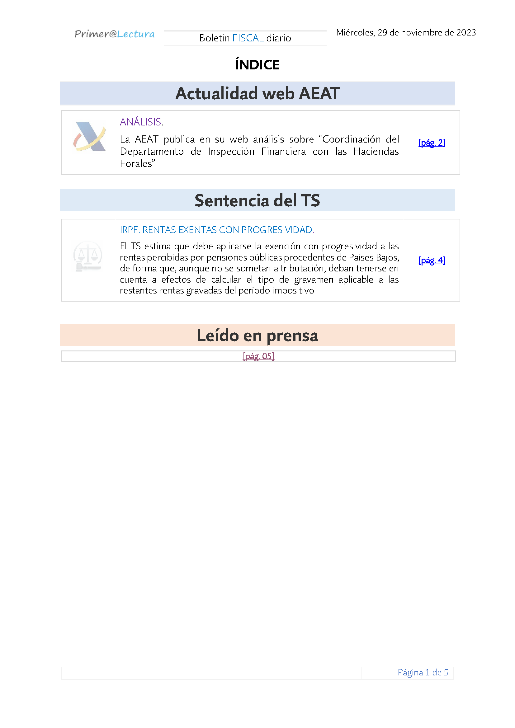 Boletín fiscal 29 11 2023